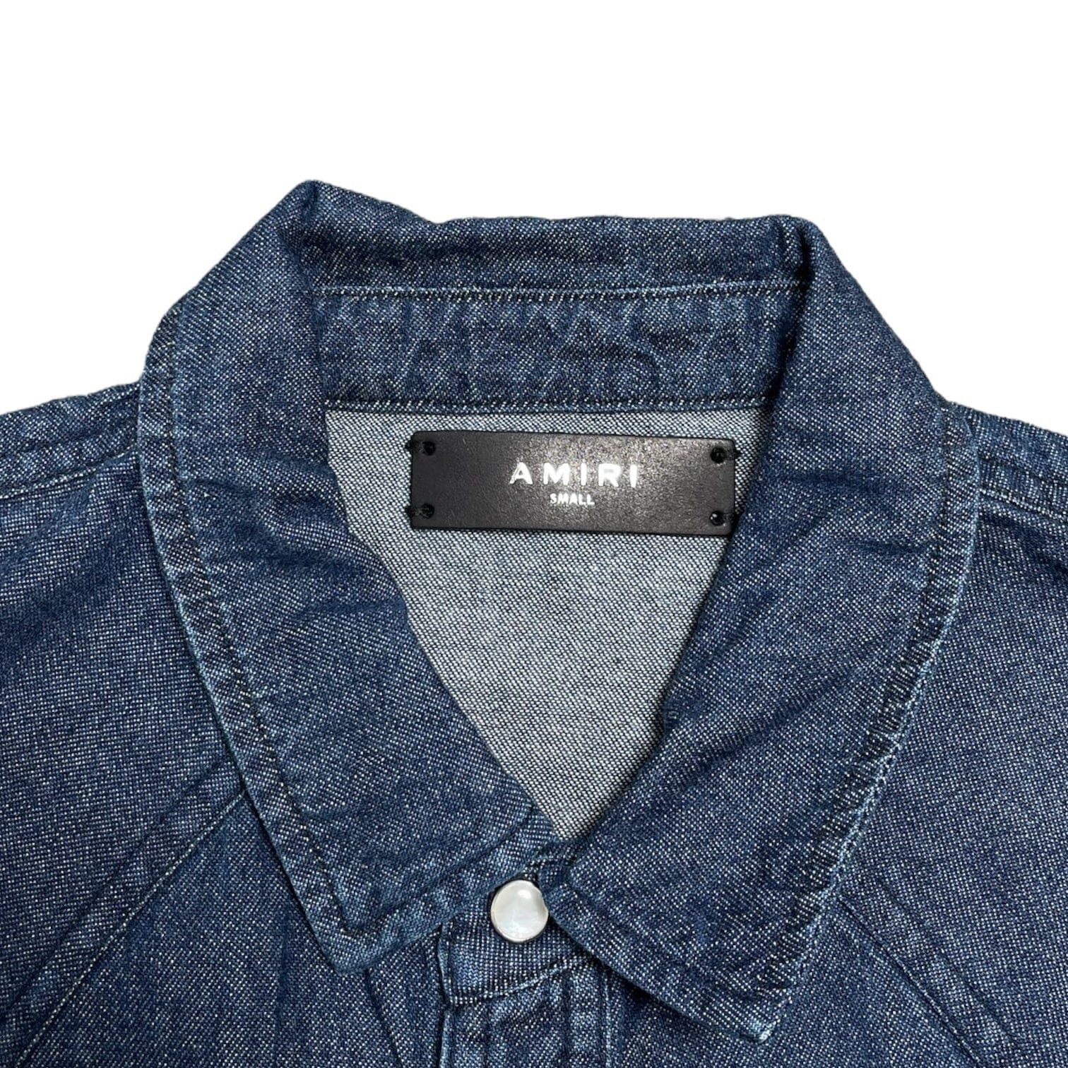 Amiri Amiri Denim Button Up Shirt Indigo Size US S / EU 44-46 / 1 - 4 Thumbnail
