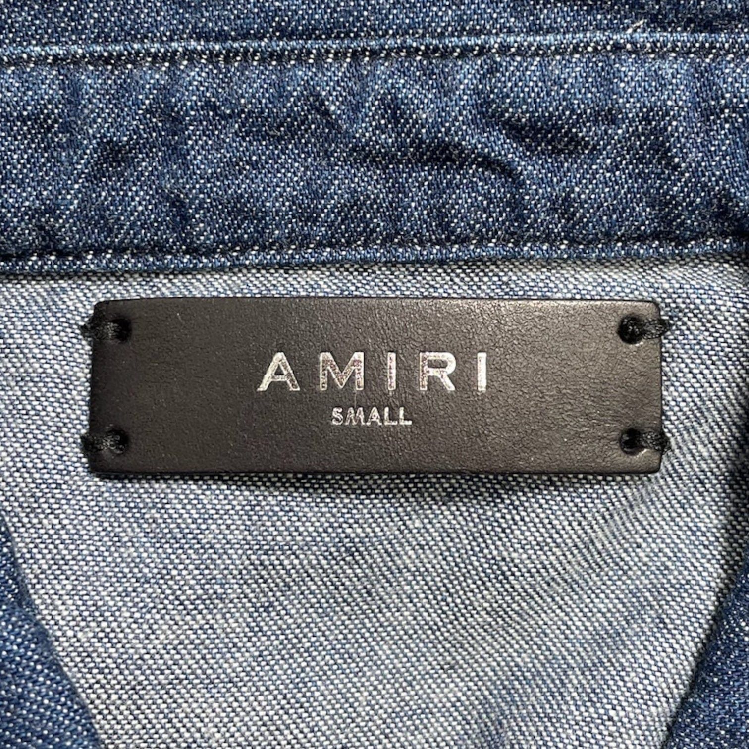 Amiri Amiri Denim Button Up Shirt Indigo Size US S / EU 44-46 / 1 - 5 Thumbnail