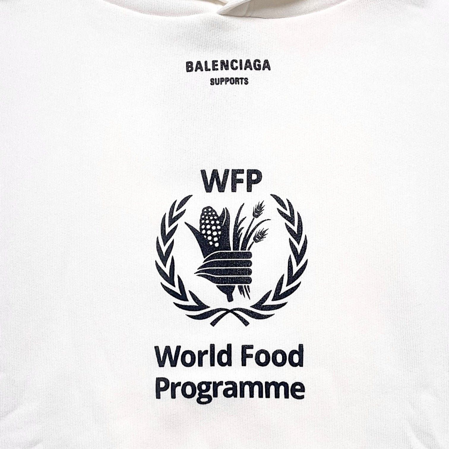 Balenciaga World Food Programme Hooded Sweatshirt White Size US XS / EU 42 / 0 - 3 Thumbnail