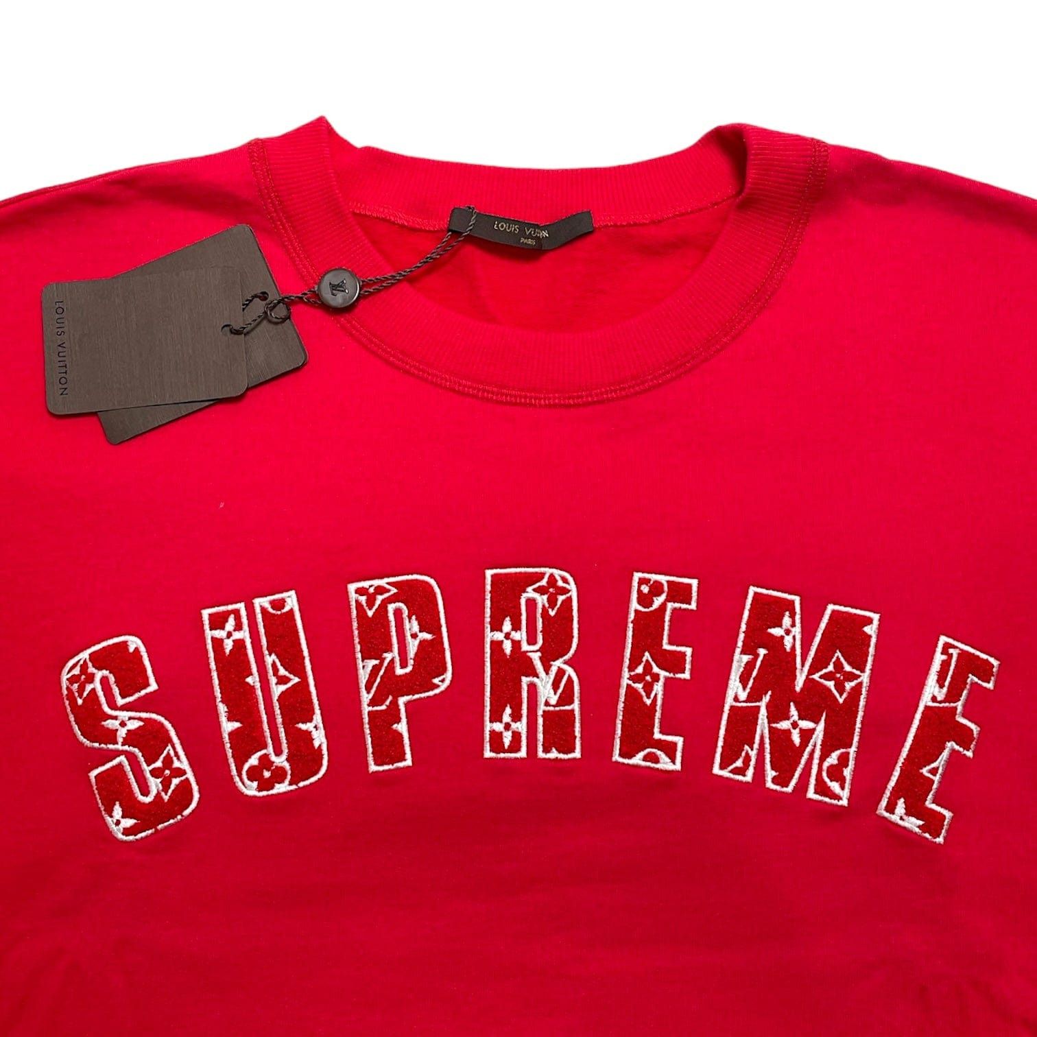 Supreme Louis Vuitton x Arc Logo Crewneck Sweatshirt Red Size US XXL / EU 58 / 5 - 3 Thumbnail