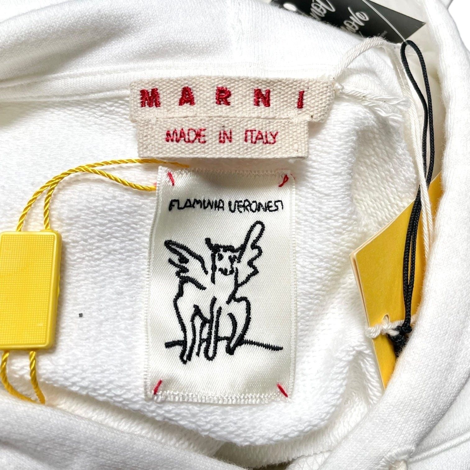 Marni Flami Looped Hooded Sweatshirt White Size US XL / EU 56 / 4 - 4 Thumbnail