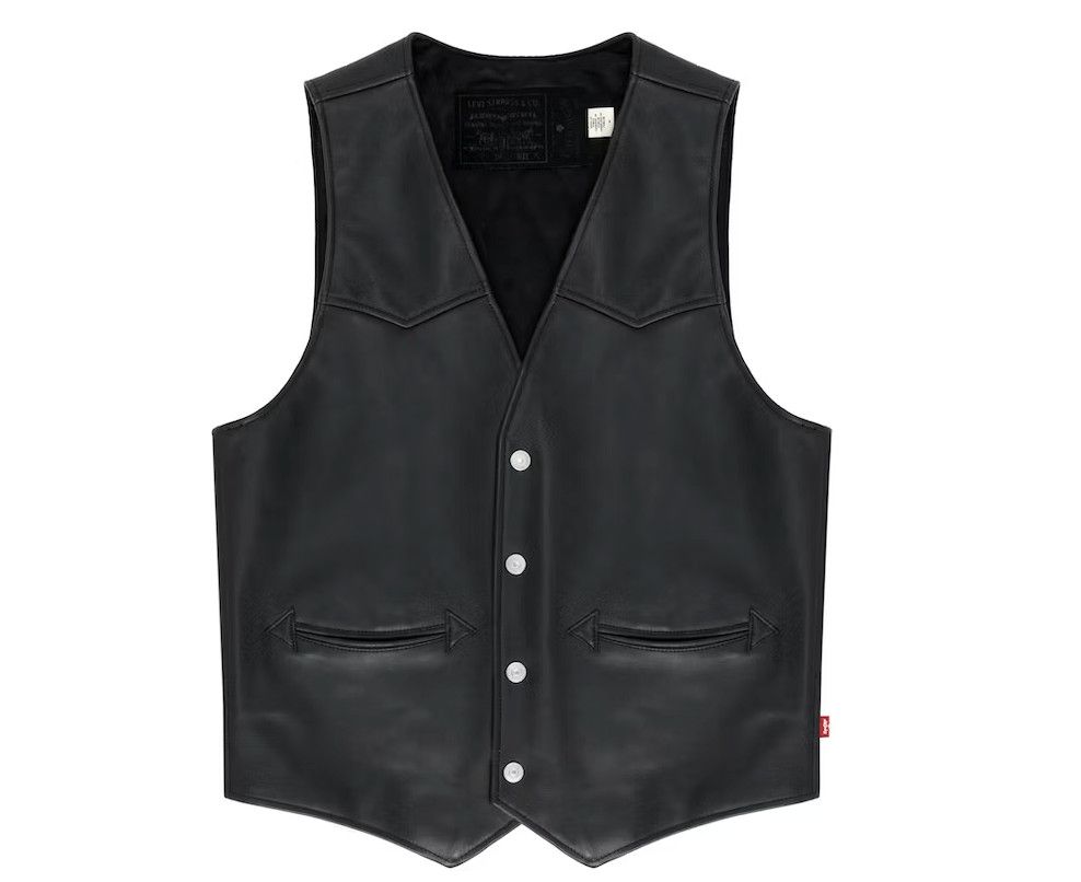 DENIM TEARS Tracy’s King Tut Leather Vest Black Size US L / EU 52-54 / 3 - 2 Thumbnail