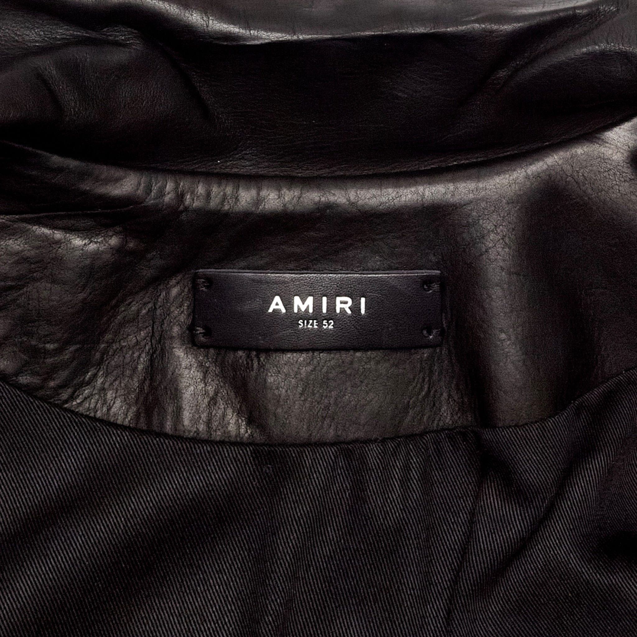 Amiri Amiri Leather Biker Jacket Black Size US XXL / EU 58 / 5 - 4 Thumbnail