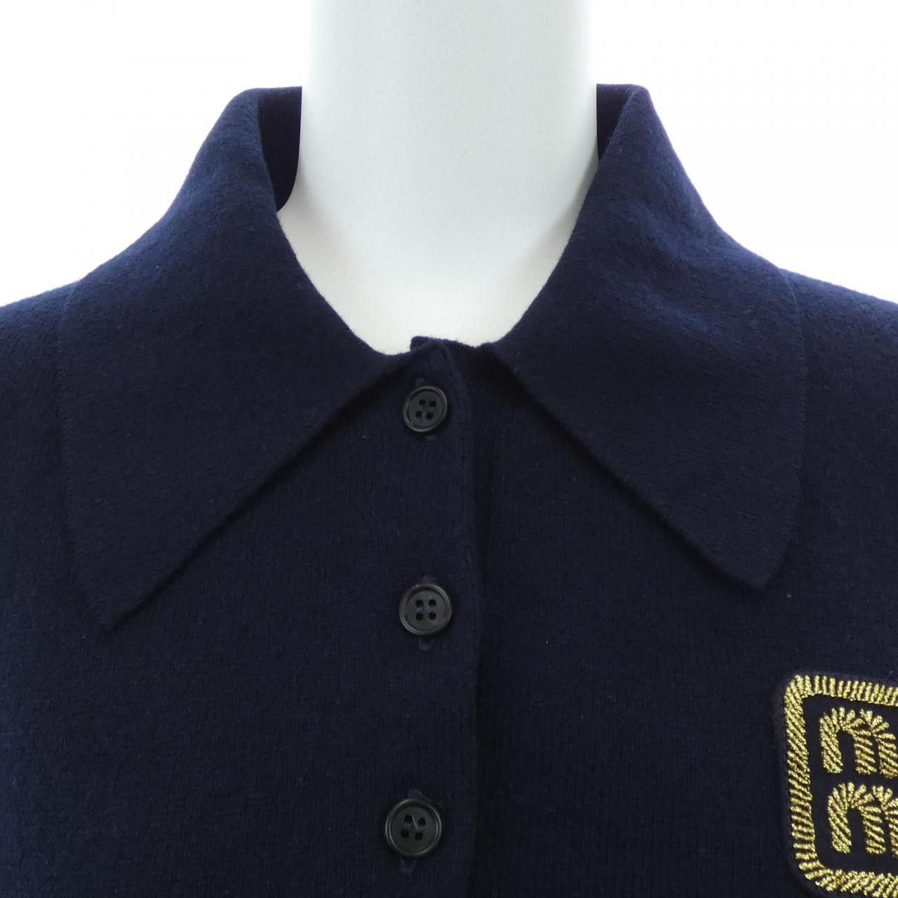 Miu Miu Miu Miu Miu Miu Cashmere Knit Polo Shirt Textile Tops MML896SOOO14M3 DUTY FREE for USA Size ONE SIZE - 5 Thumbnail