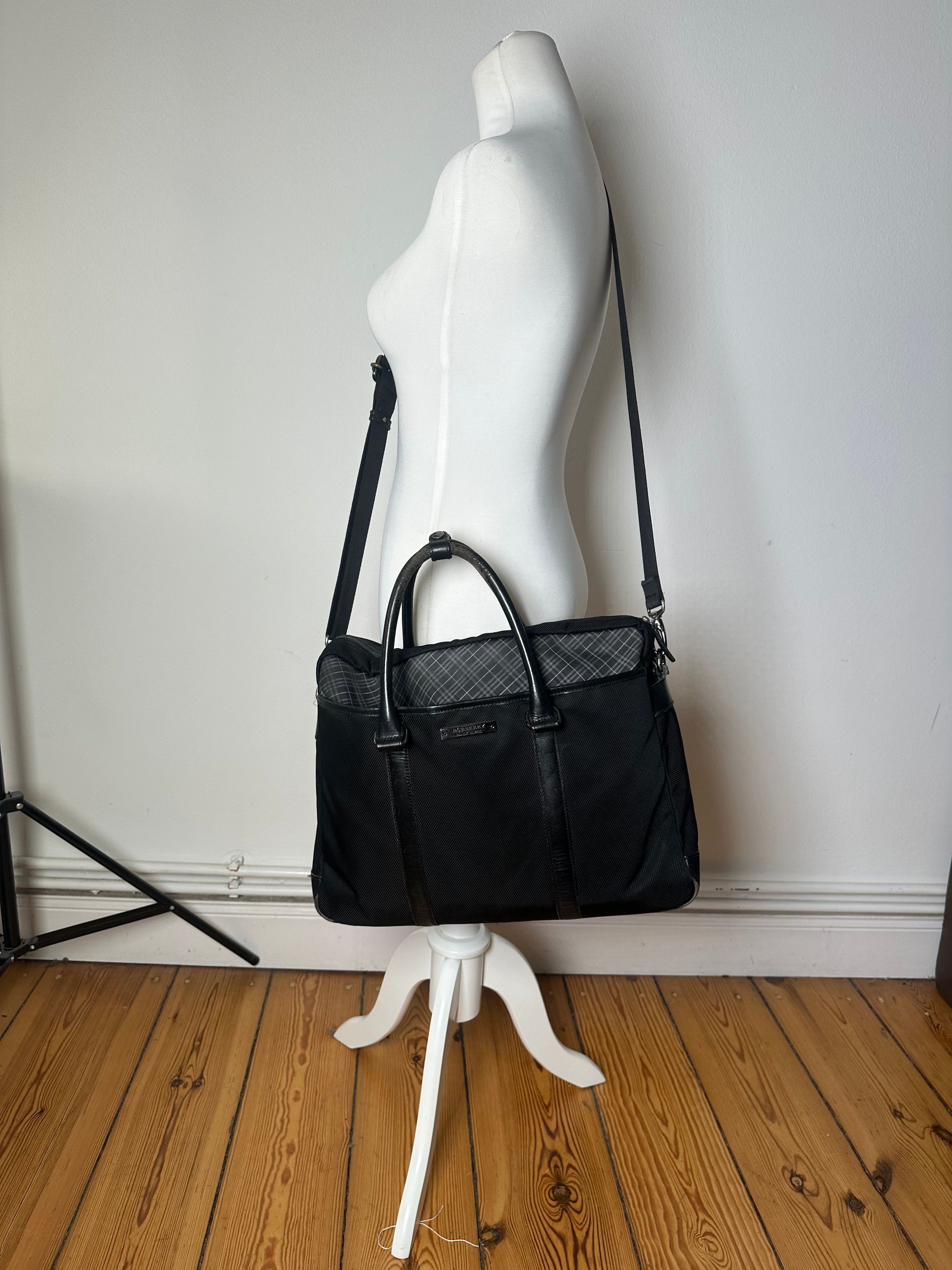 Burberry Black Nylon Briefcase with Multiple Compartments Size ONE SIZE - 6 Thumbnail