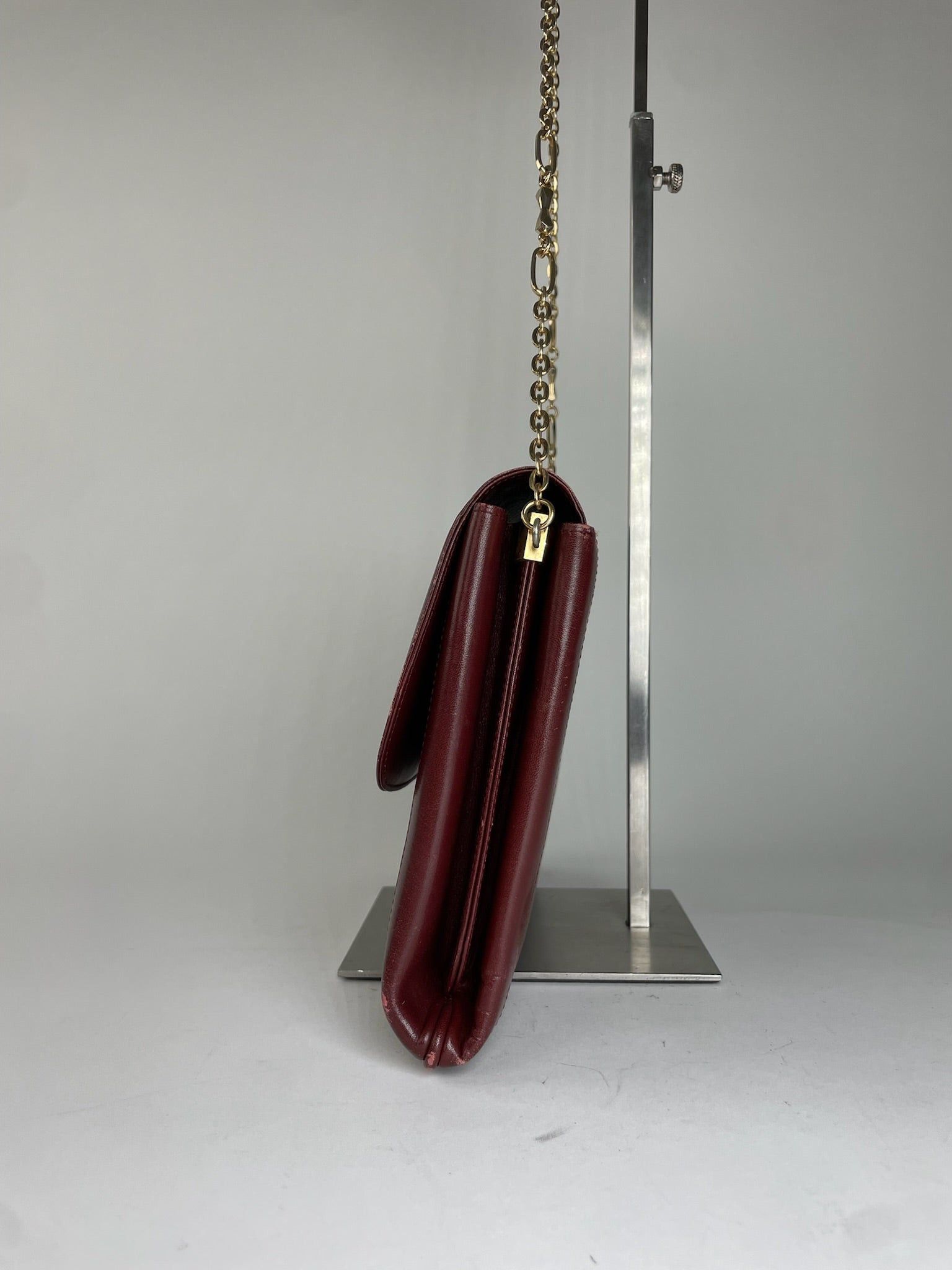 Cartier Vintage Leather Clutch Bag Burgundy Size ONE SIZE - 10 Thumbnail