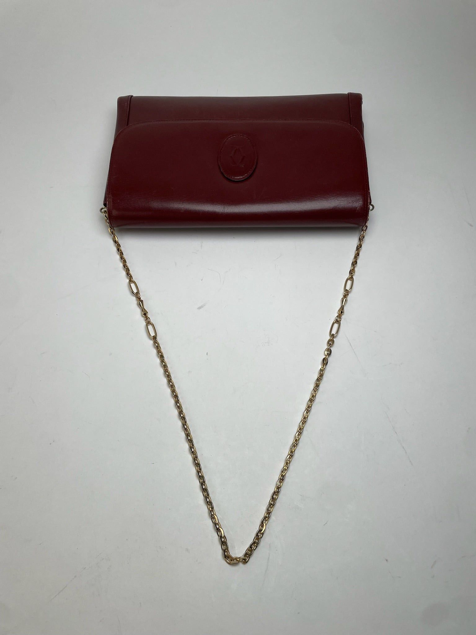 Cartier Vintage Leather Clutch Bag Burgundy Size ONE SIZE - 5 Thumbnail