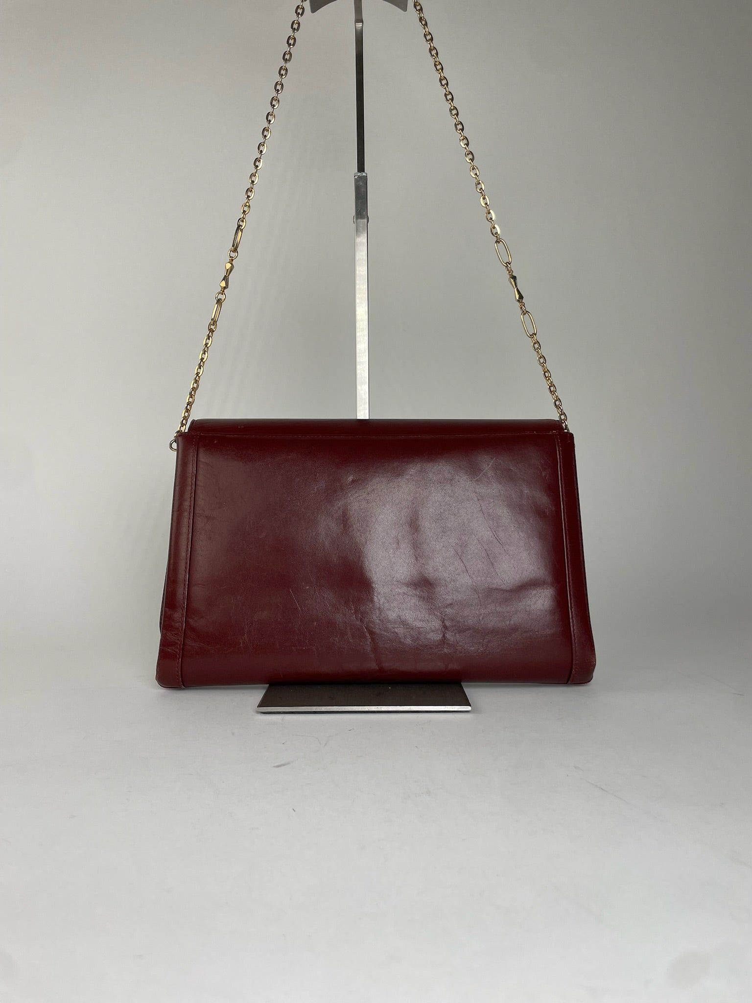 Cartier Vintage Leather Clutch Bag Burgundy Size ONE SIZE - 2 Thumbnail
