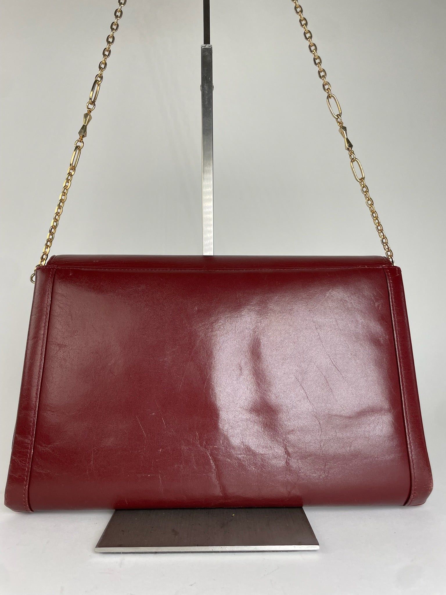 Cartier Vintage Leather Clutch Bag Burgundy Size ONE SIZE - 9 Thumbnail