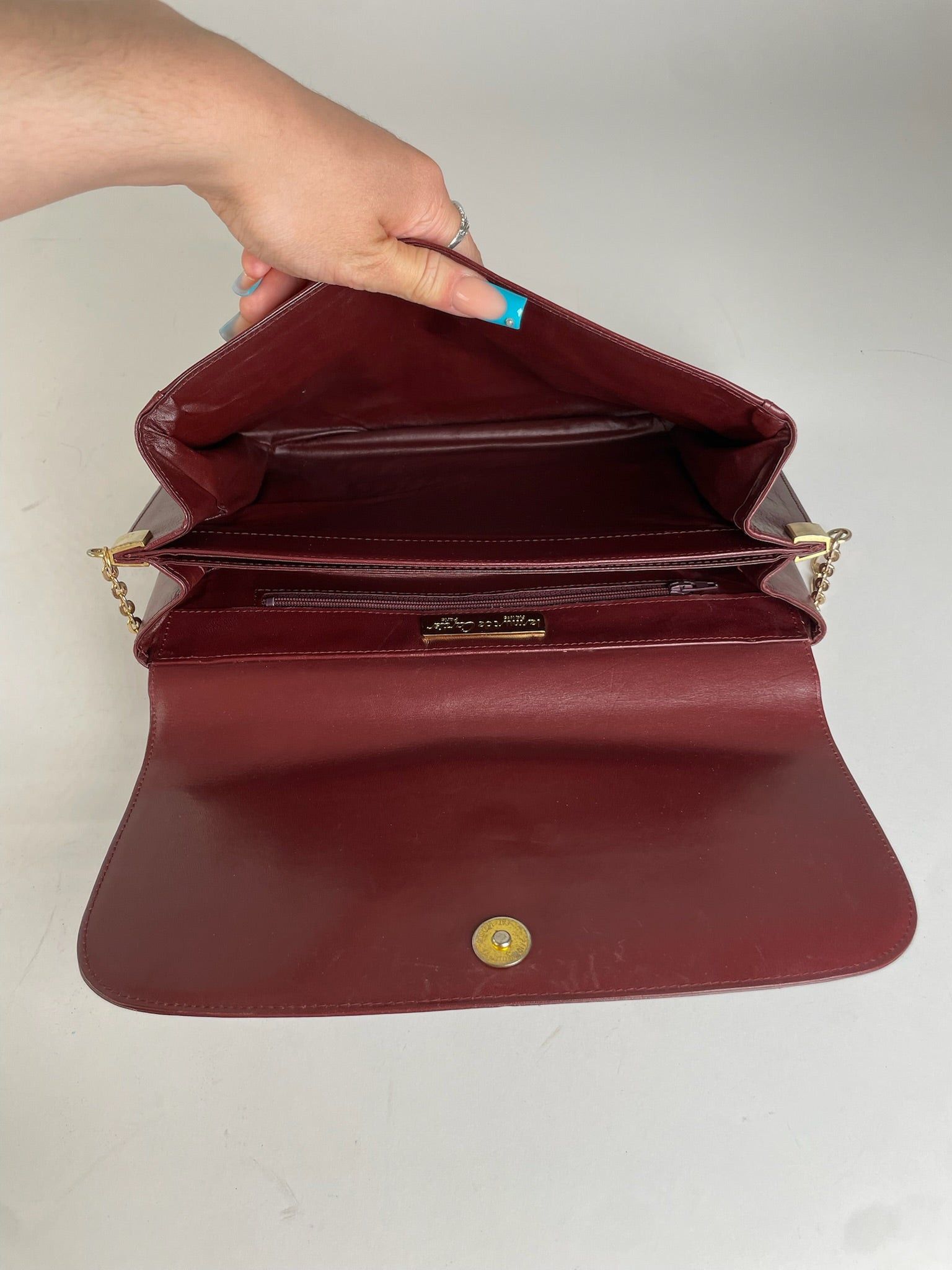 Cartier Vintage Leather Clutch Bag Burgundy Size ONE SIZE - 4 Thumbnail