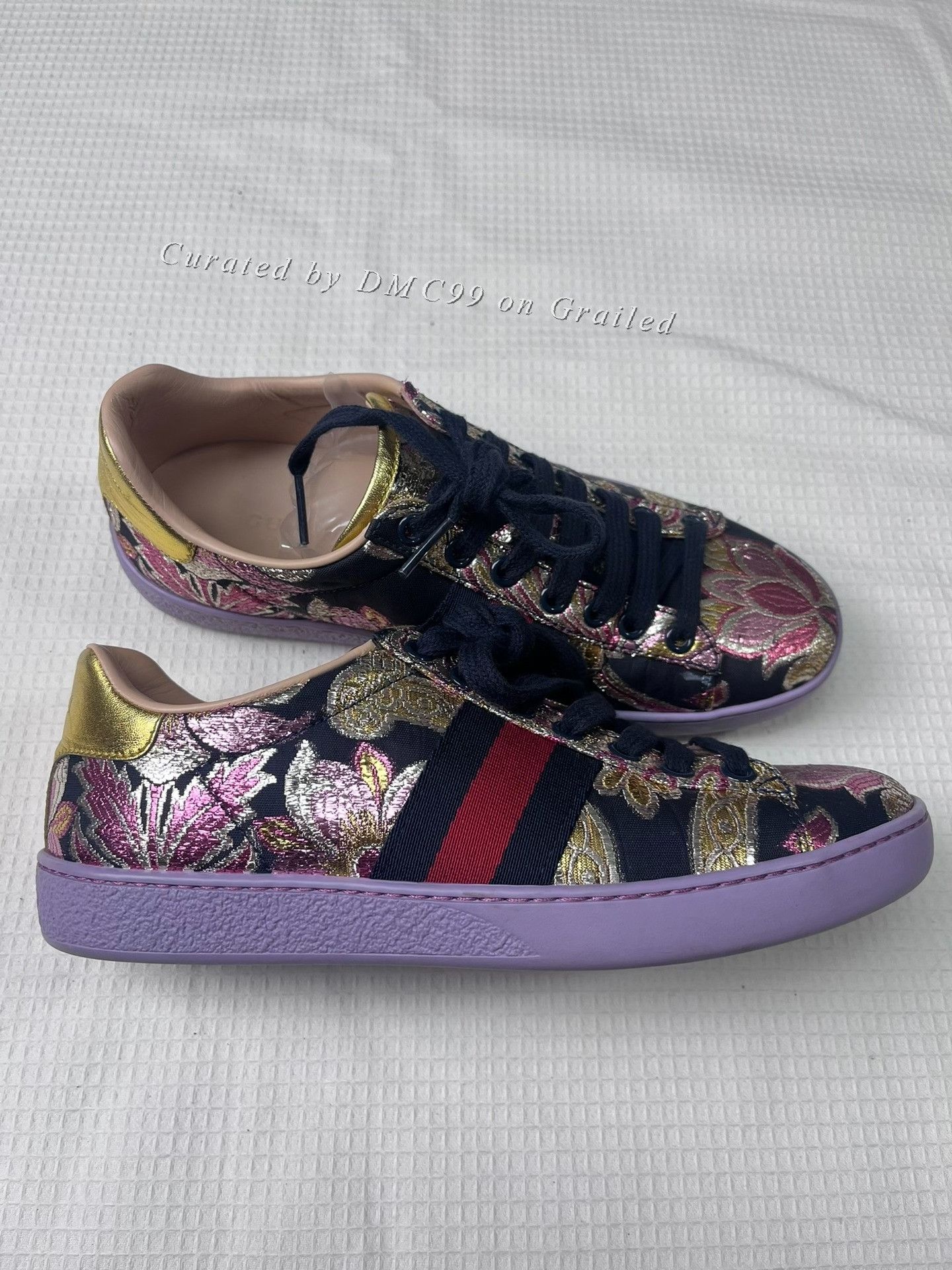 Gucci Gucci Embroidered Floral Sneakers 35.5 Size US 4.5 / IT 34.5 - 2 Thumbnail