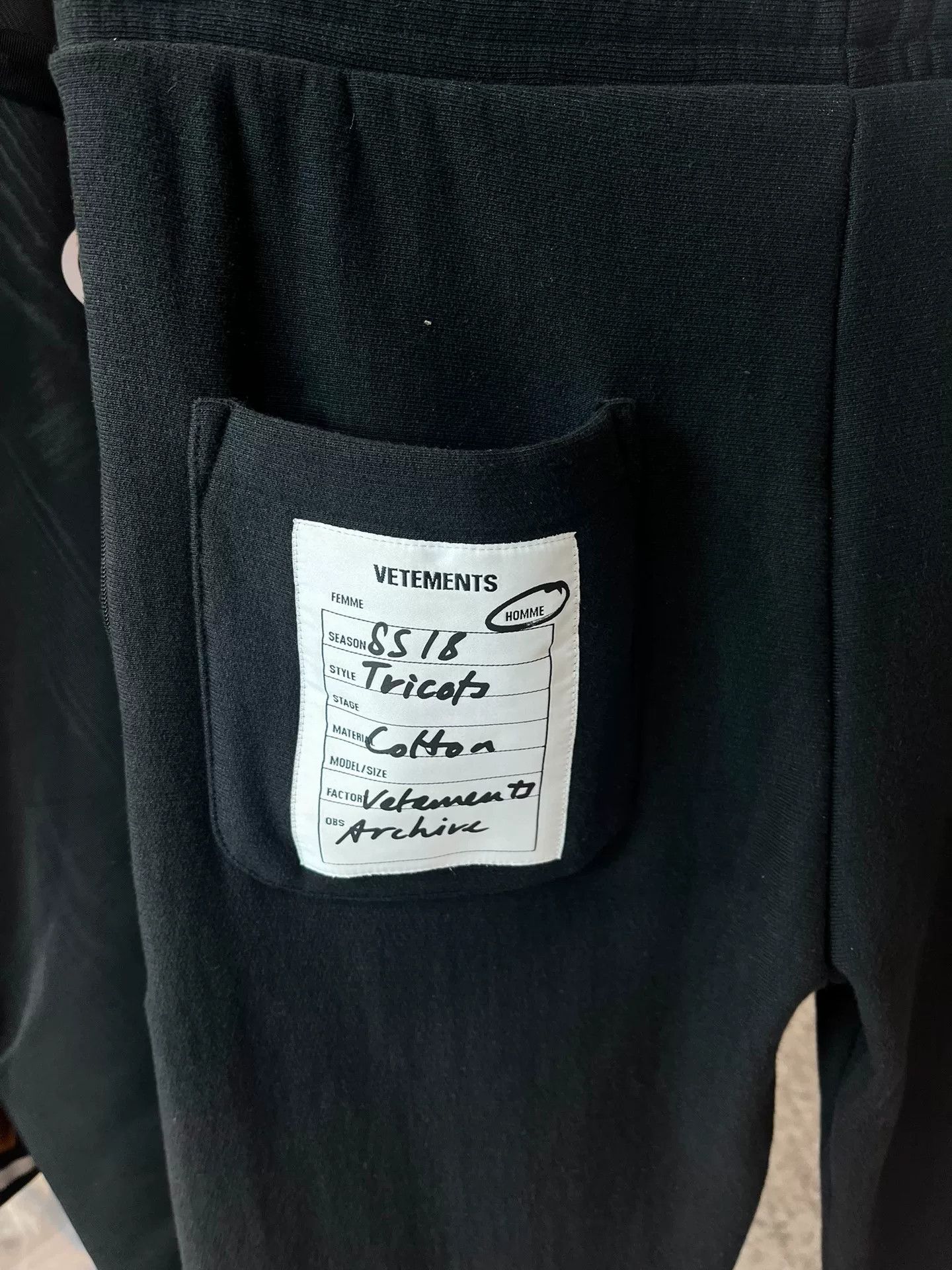 Vetements Vetements Black Sweatpants XS Size 22" - 3 Thumbnail