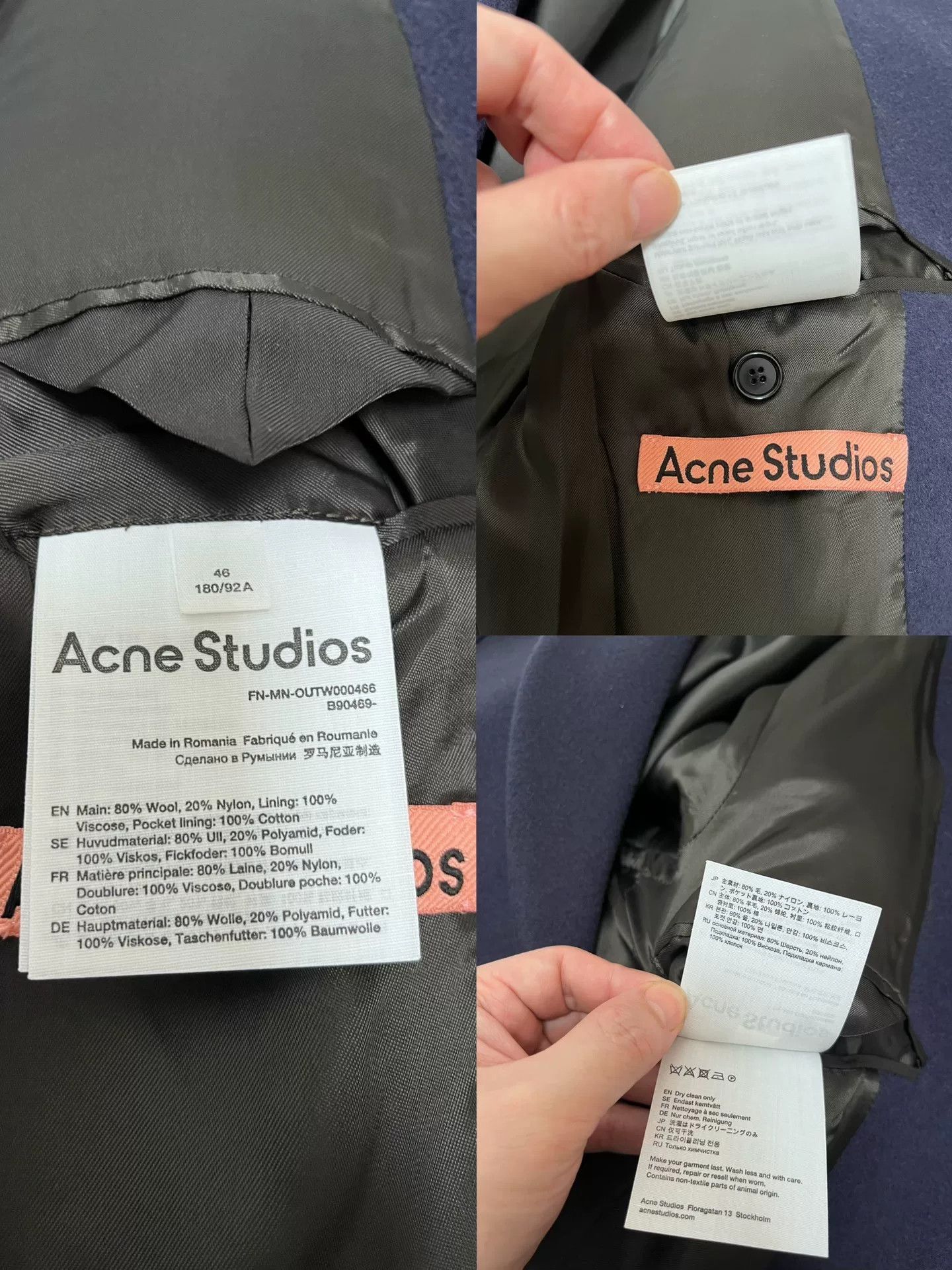 Acne Studios Acne Studio Blue Coat Size 46 Size US S / EU 44-46 / 1 - 8 Thumbnail