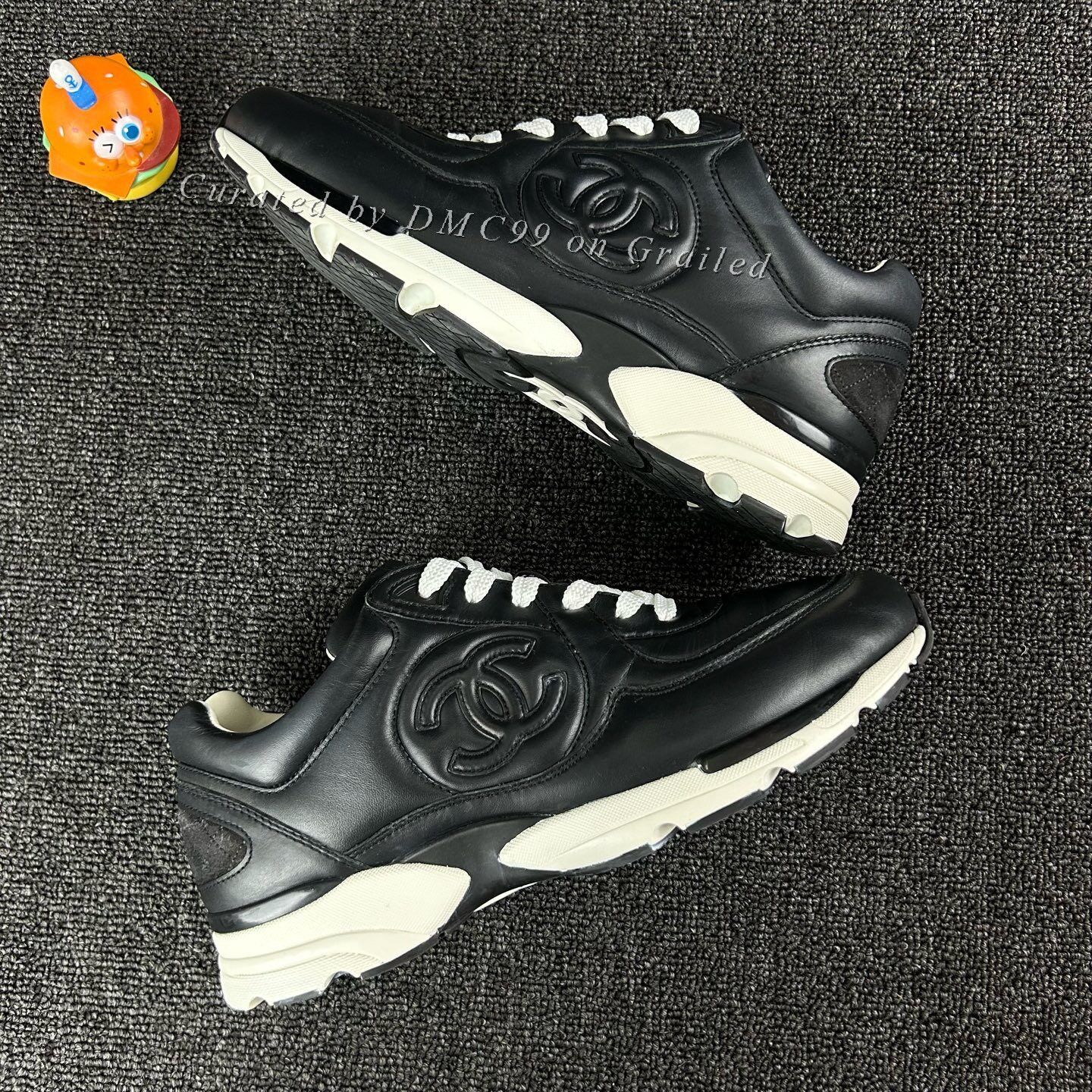 Chanel Chanel Black Double C Sneakers Size US 8.5 / IT 38.5 - 4 Thumbnail
