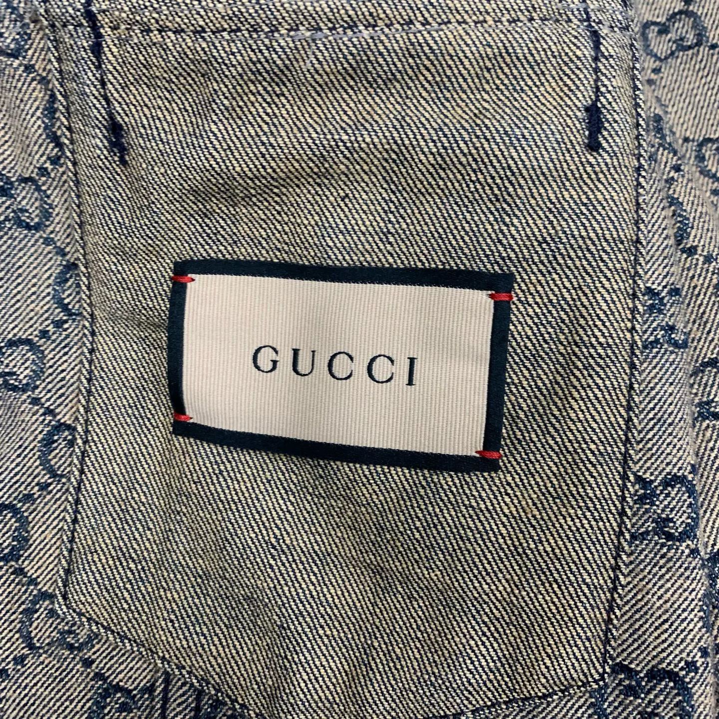 Gucci Gucci Blue GG Print Denim Jacket Size US S / EU 44-46 / 1 - 6 Thumbnail