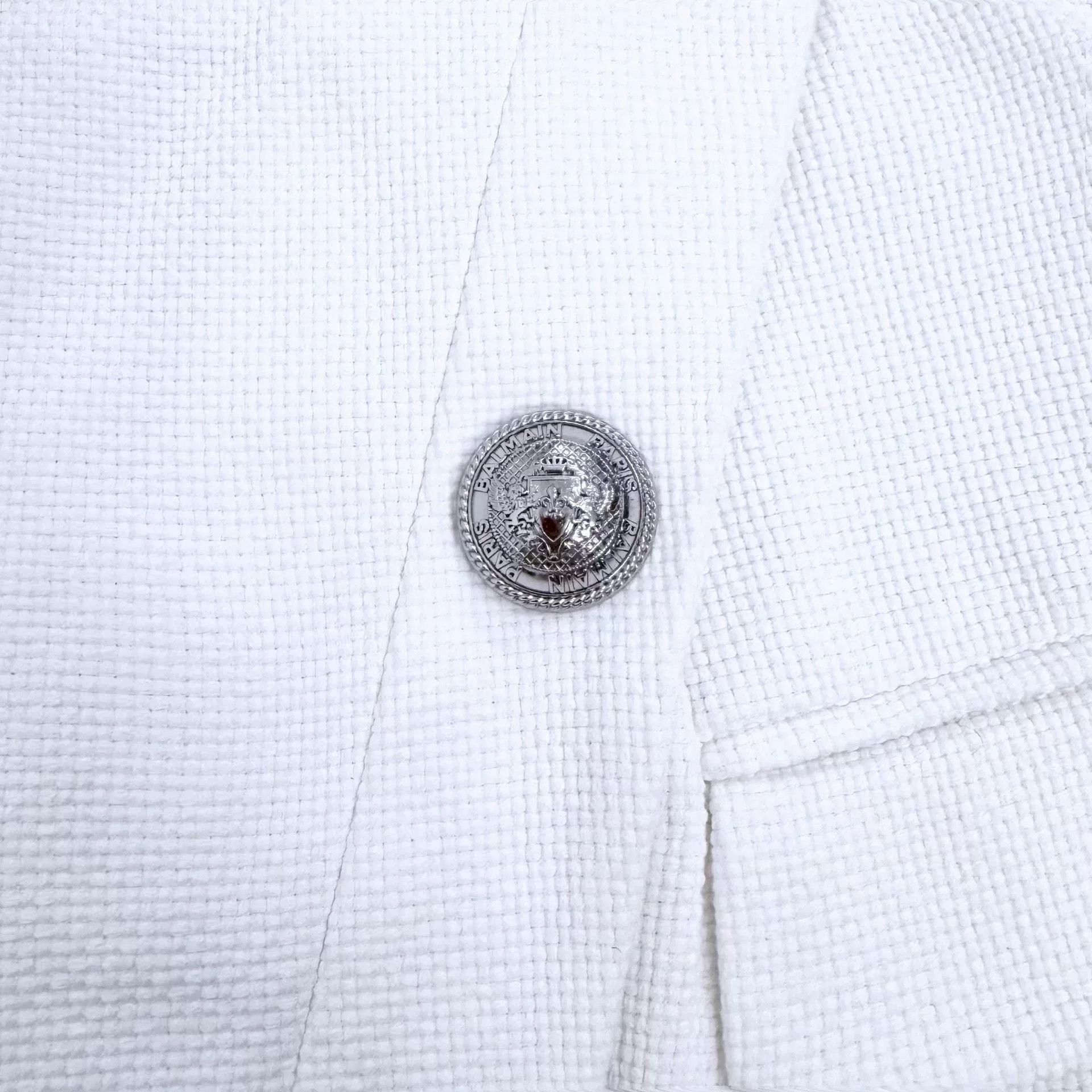 Balmain Balmain White Silver Button Back Zipper Skirt Size 40" / US 18 - 4 Thumbnail