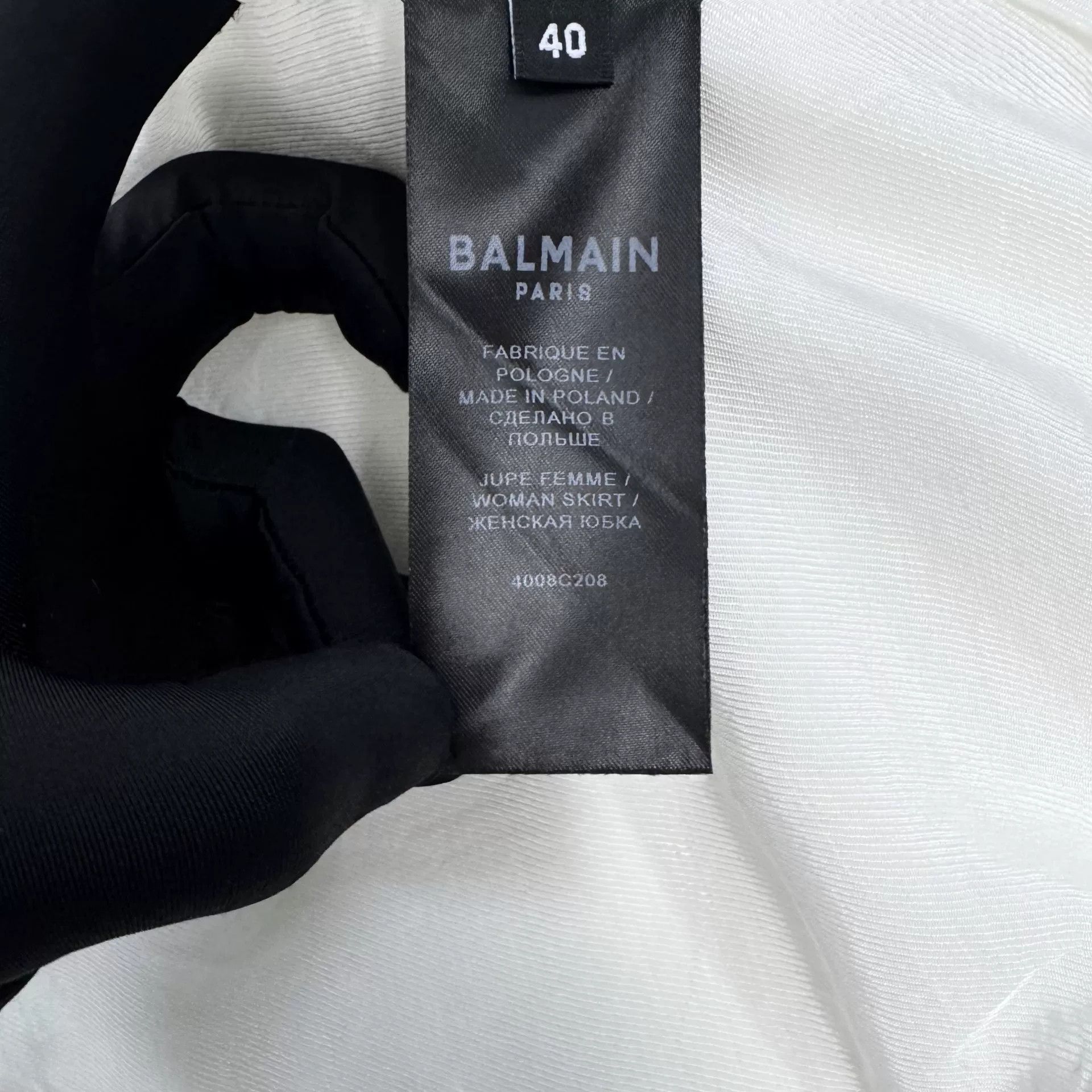Balmain Balmain White Silver Button Back Zipper Skirt Size 40" / US 18 - 5 Thumbnail
