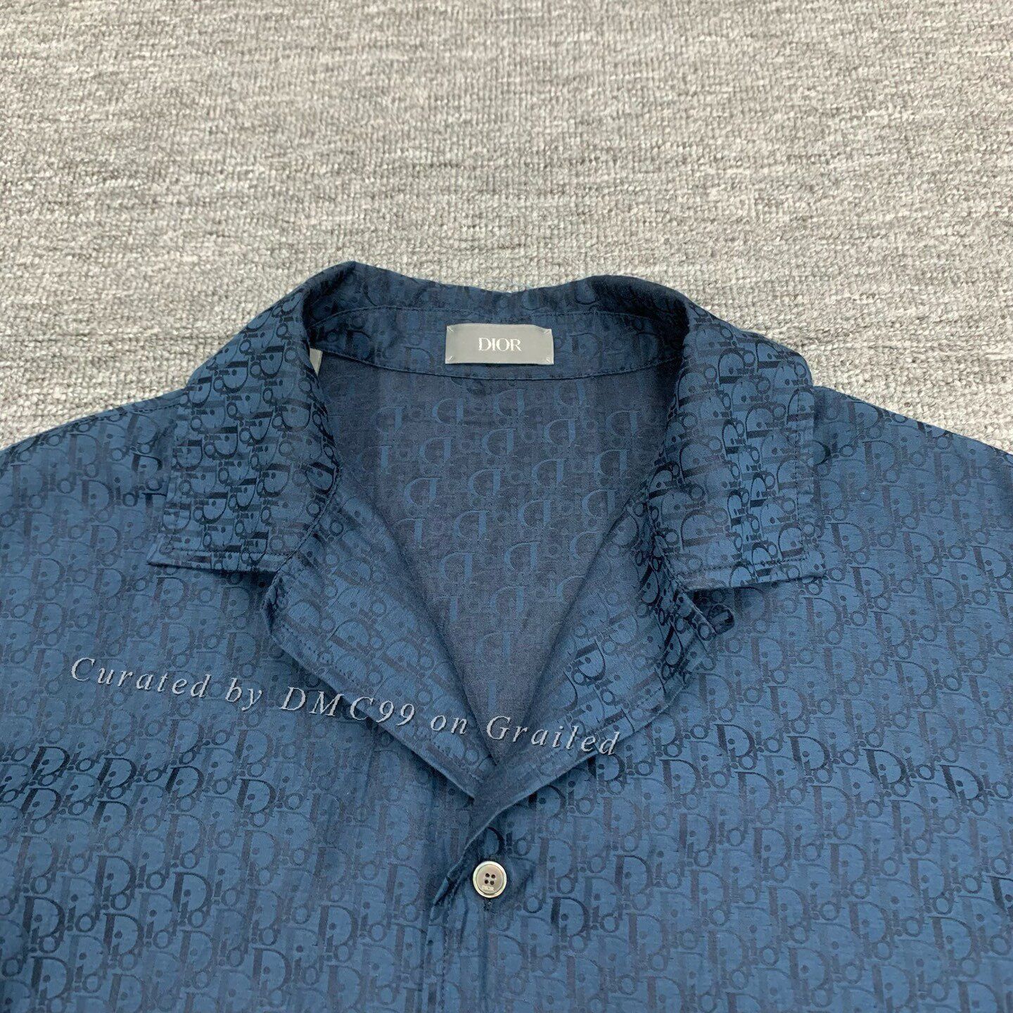 Dior Dior Navy Monogram Silk Short-Sleeve Shirt Size US XXS / EU 40 - 9 Thumbnail