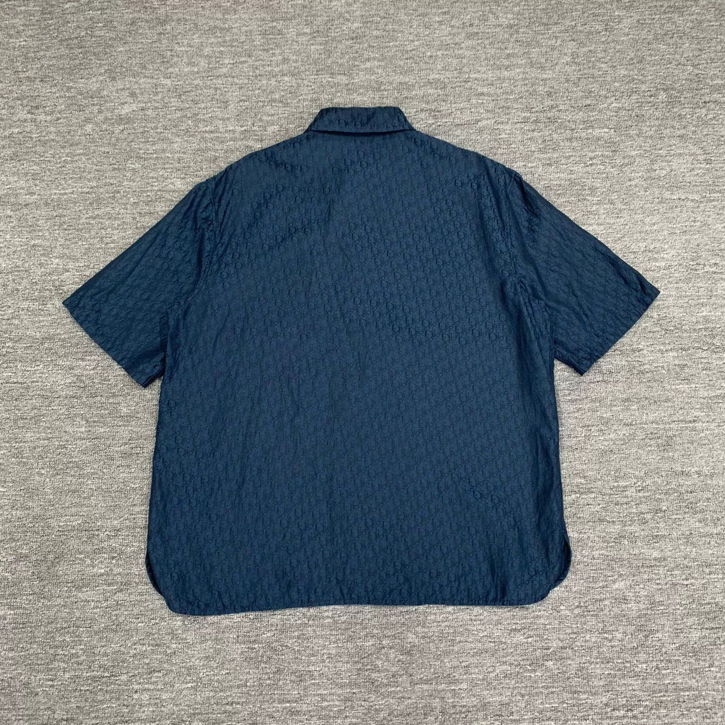 Dior Dior Navy Monogram Silk Short-Sleeve Shirt Size US XXS / EU 40 - 2 Thumbnail