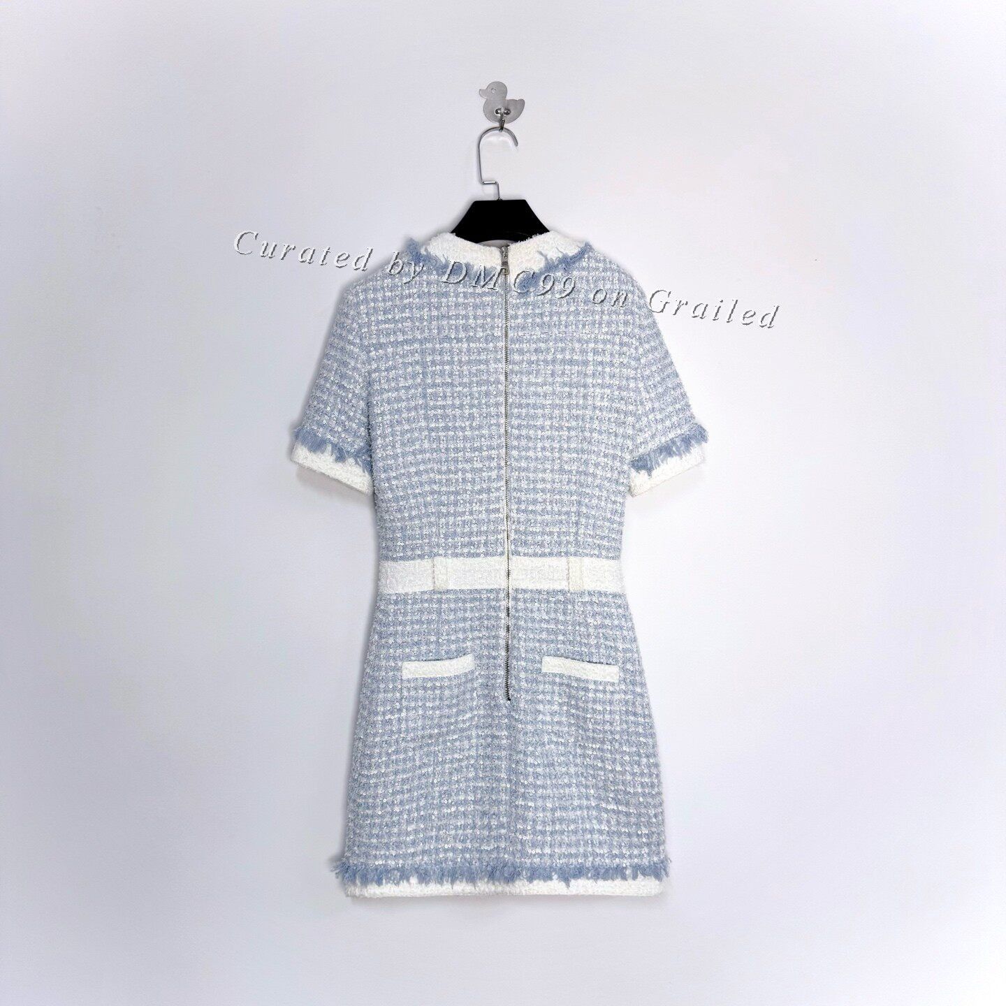 Balmain Balmain 25 New Light Blue Tweed Sequin Dress Size XS / US 0-2 / IT 36-38 - 2 Thumbnail