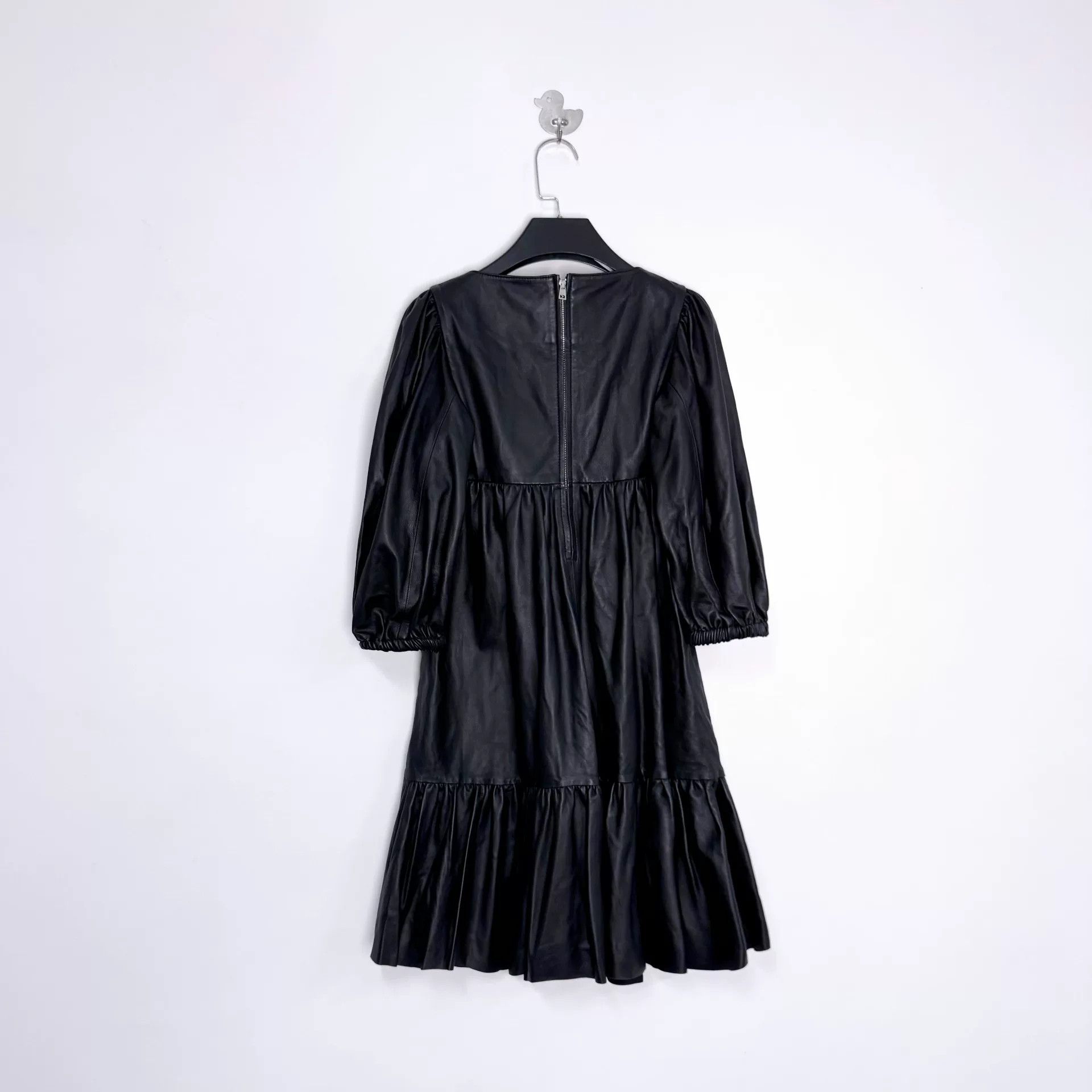 Valentino Valentino Runway Black Ruffle Lambskin Dress Size S / US 4 / IT 40 - 2 Thumbnail