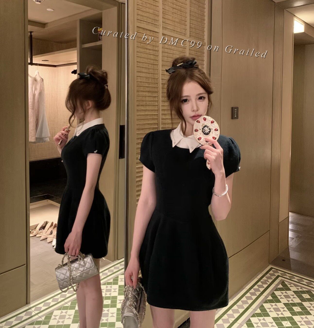 Miu Miu Miu Miu Black Lapel Shoulder Pads Mermaid Dress Size XS / US 0-2 / IT 36-38 - 7 Thumbnail