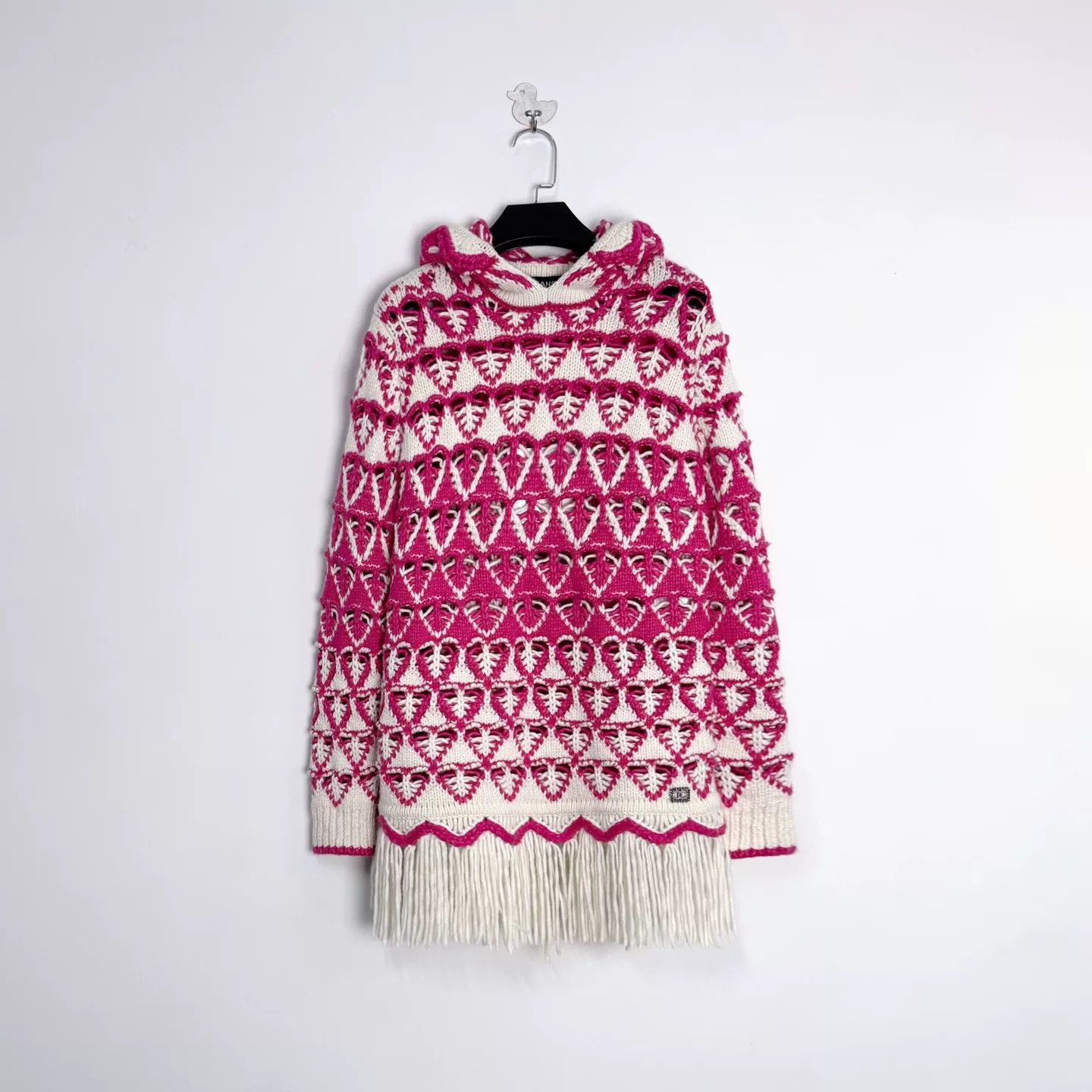 Chanel Chanel Runway Pink White Fair Isle Hooded Dress Size S / US 4 / IT 40 - 2 Thumbnail