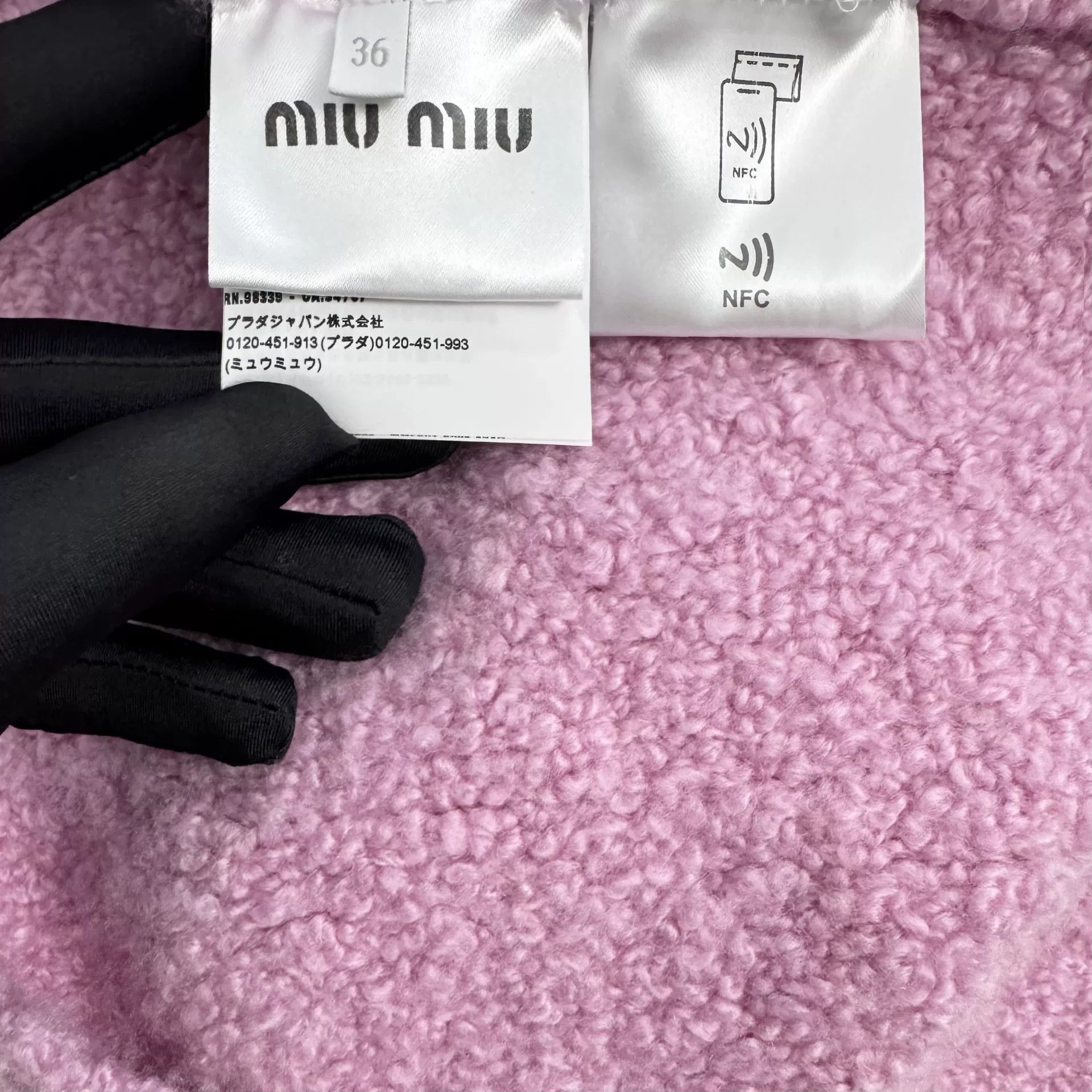 Miu Miu Miu Miu New Pink Teddy Cashmere Short Cardigan Size XS / US 0-2 / IT 36-38 - 6 Thumbnail