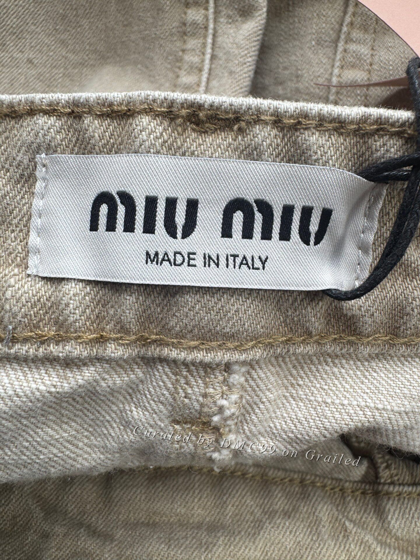 Miu Miu Miu Miu Khaki Denim Skirt Size 36" / US 14 / IT 50 - 4 Thumbnail