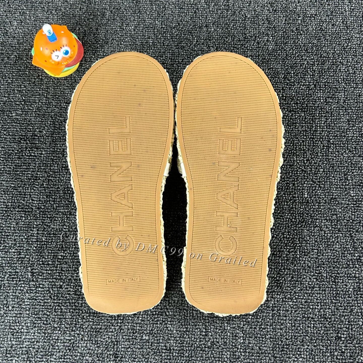 Chanel Chanel Beige Straw Slippers Size US 5 / IT 35 - 6 Thumbnail