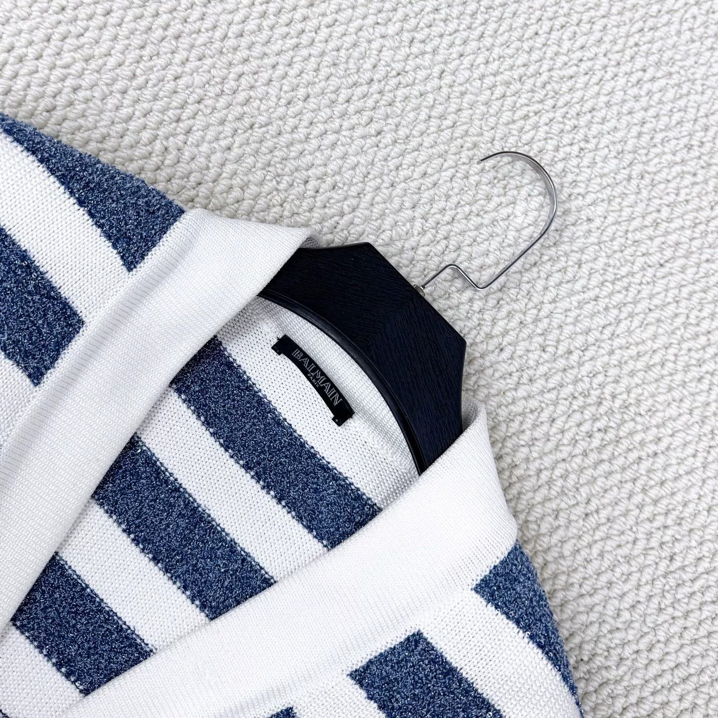 Balmain Balmain Blue White Stripe Sequin Knit Cardigan Size M / US 6-8 / IT 42-44 - 3 Thumbnail