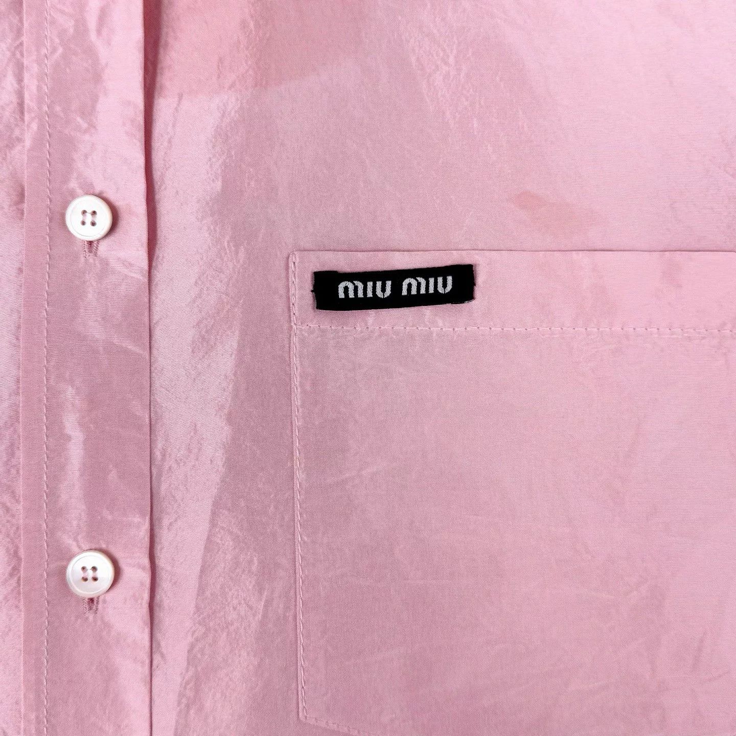 Miu Miu Miu Miu Runway Pink Silk Shirt Jacket Size S / US 4 / IT 40 - 5 Thumbnail