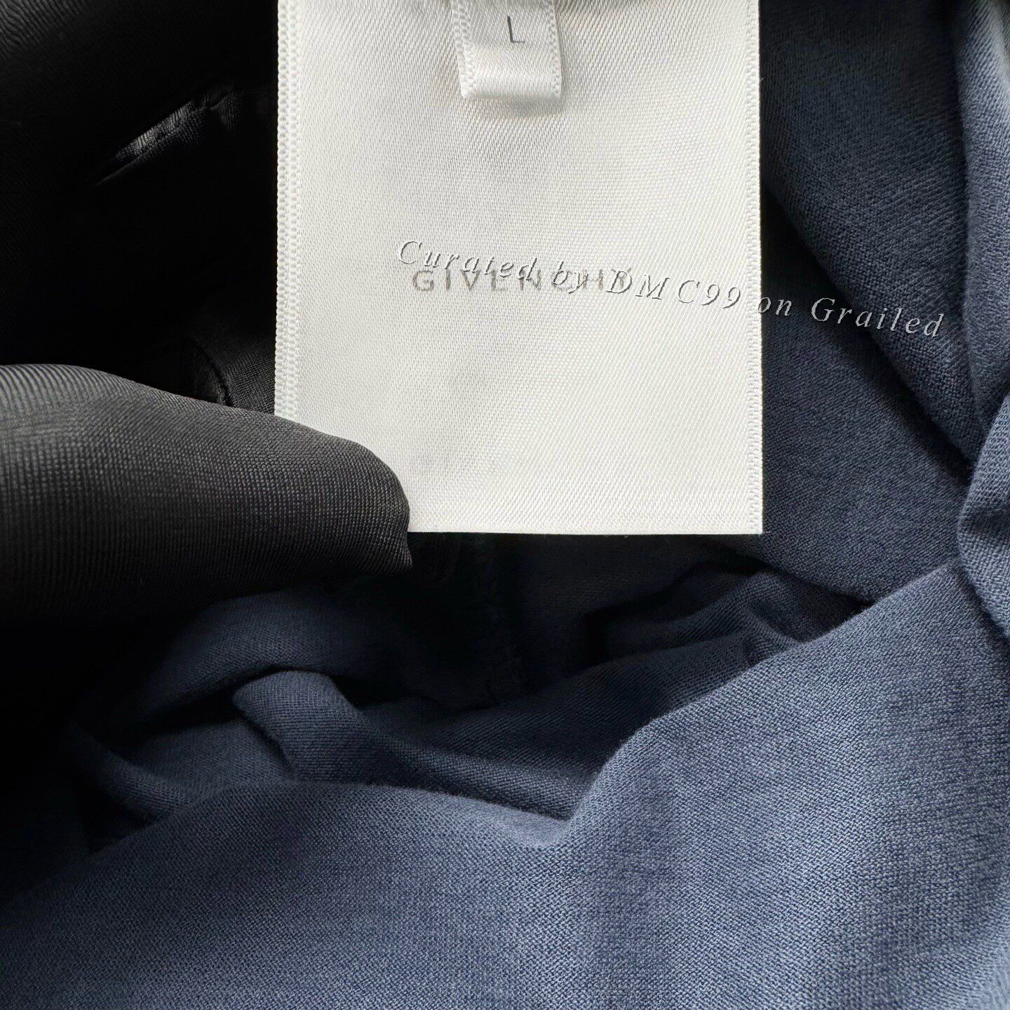 Givenchy Givenchy Dark Blue Logo Short Sleeve Tee L Size US L / EU 52-54 / 3 - 4 Thumbnail