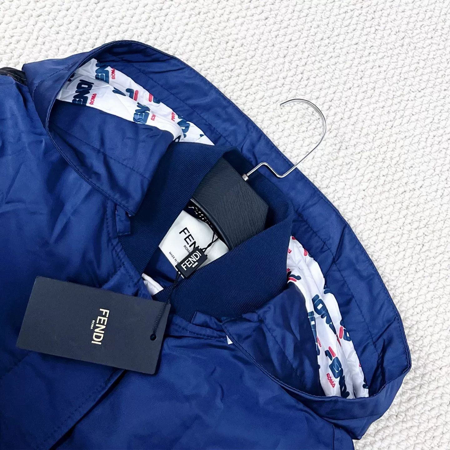 Fendi Fendi Blue Double F Logo Long Hooded Coat Size US M / EU 48-50 / 2 - 3 Thumbnail