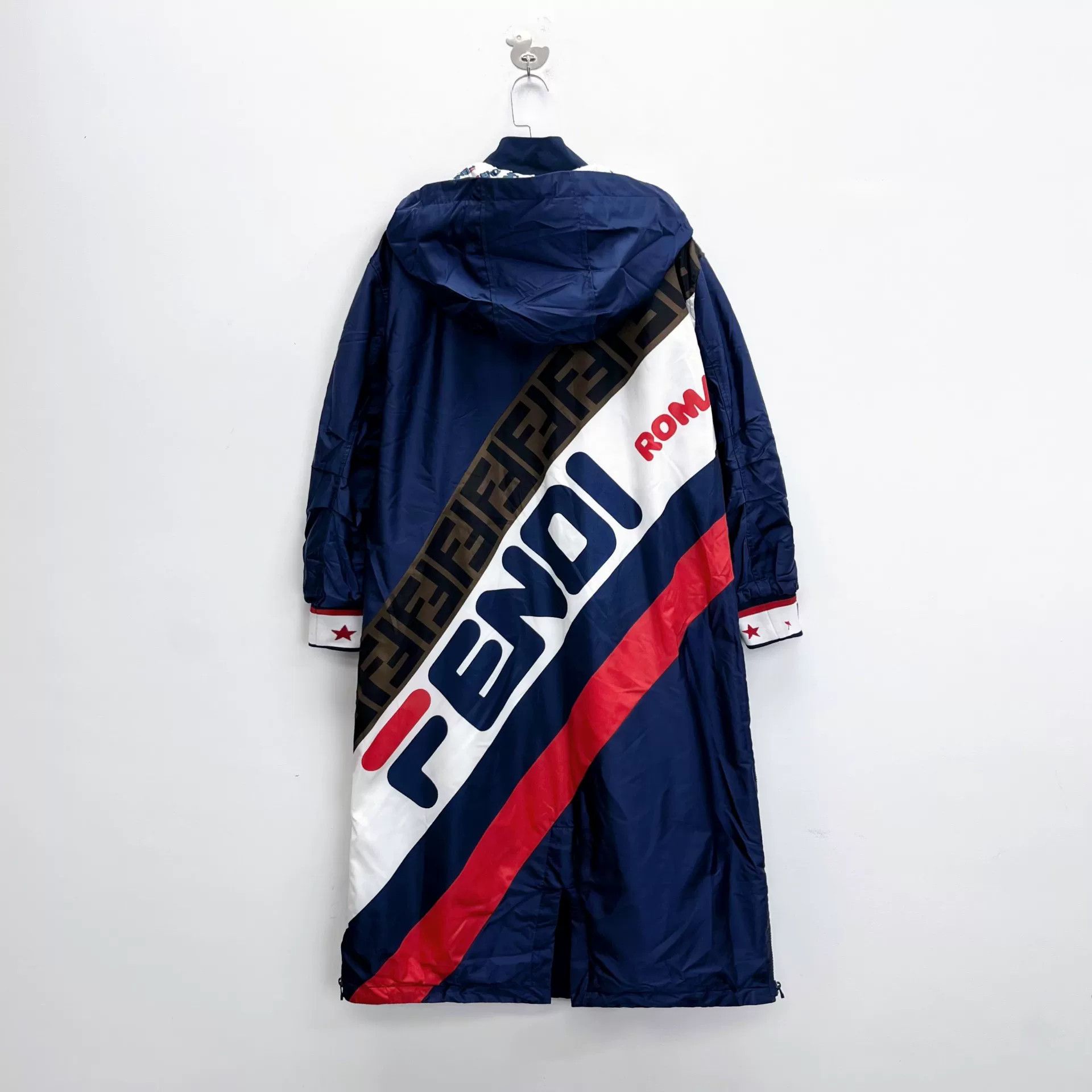Fendi Fendi Blue Double F Logo Long Hooded Coat Size US M / EU 48-50 / 2 - 2 Thumbnail