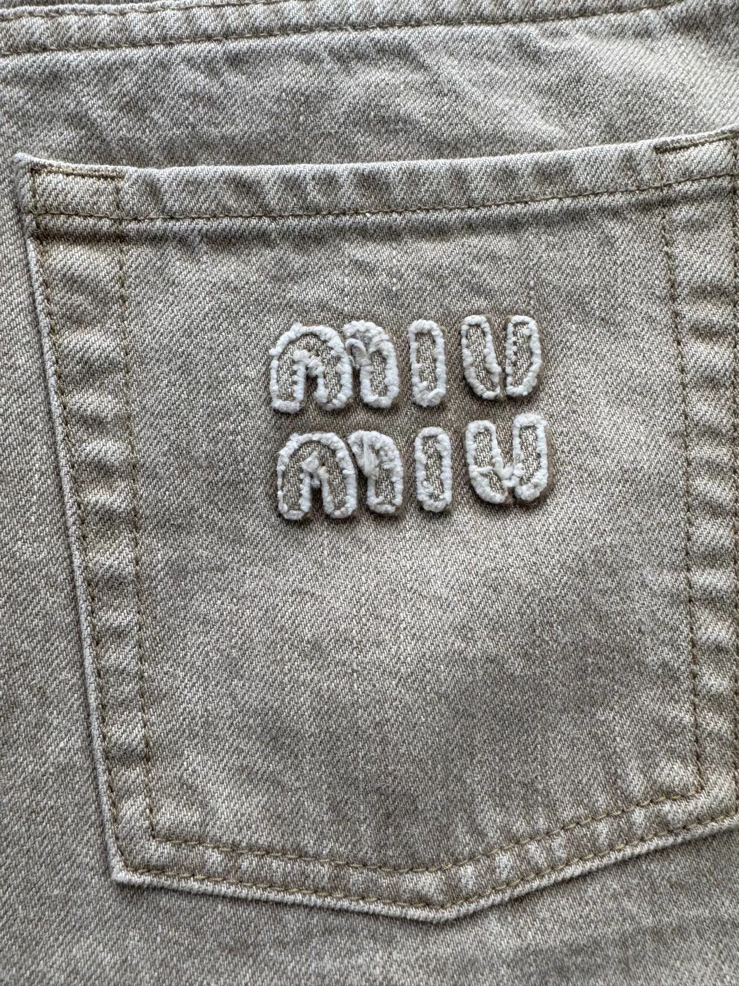 Miu Miu Miu Miu Khaki Denim Skirt Size 36" / US 14 / IT 50 - 3 Thumbnail
