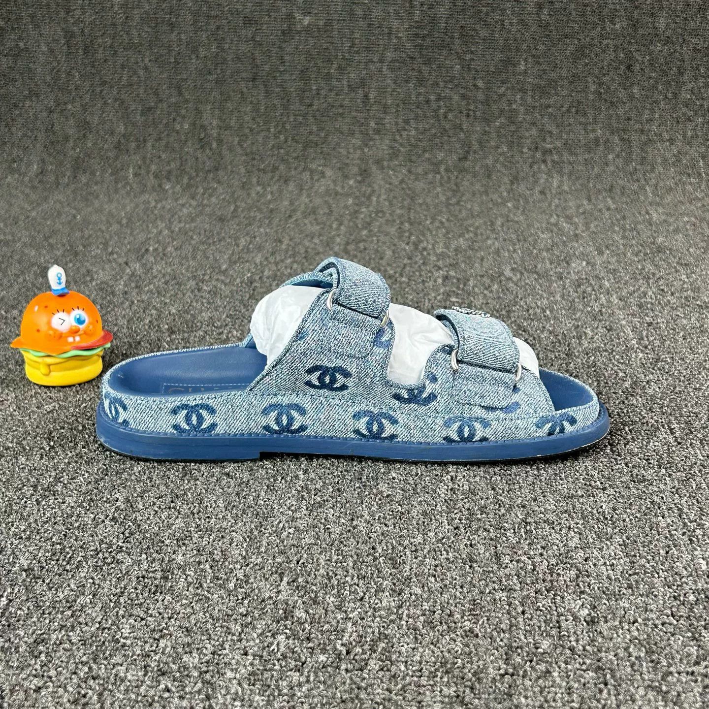 Chanel Chanel 25P Denim Velcro Slippers Size US 5 / IT 35 - 4 Thumbnail