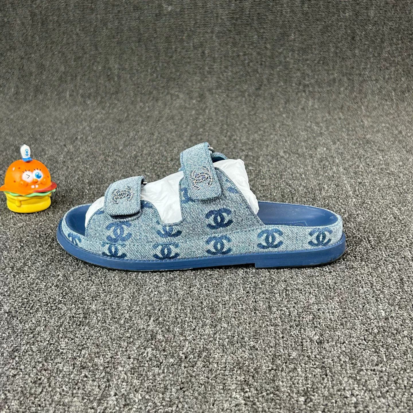 Chanel Chanel 25P Denim Velcro Slippers Size US 5 / IT 35 - 3 Thumbnail