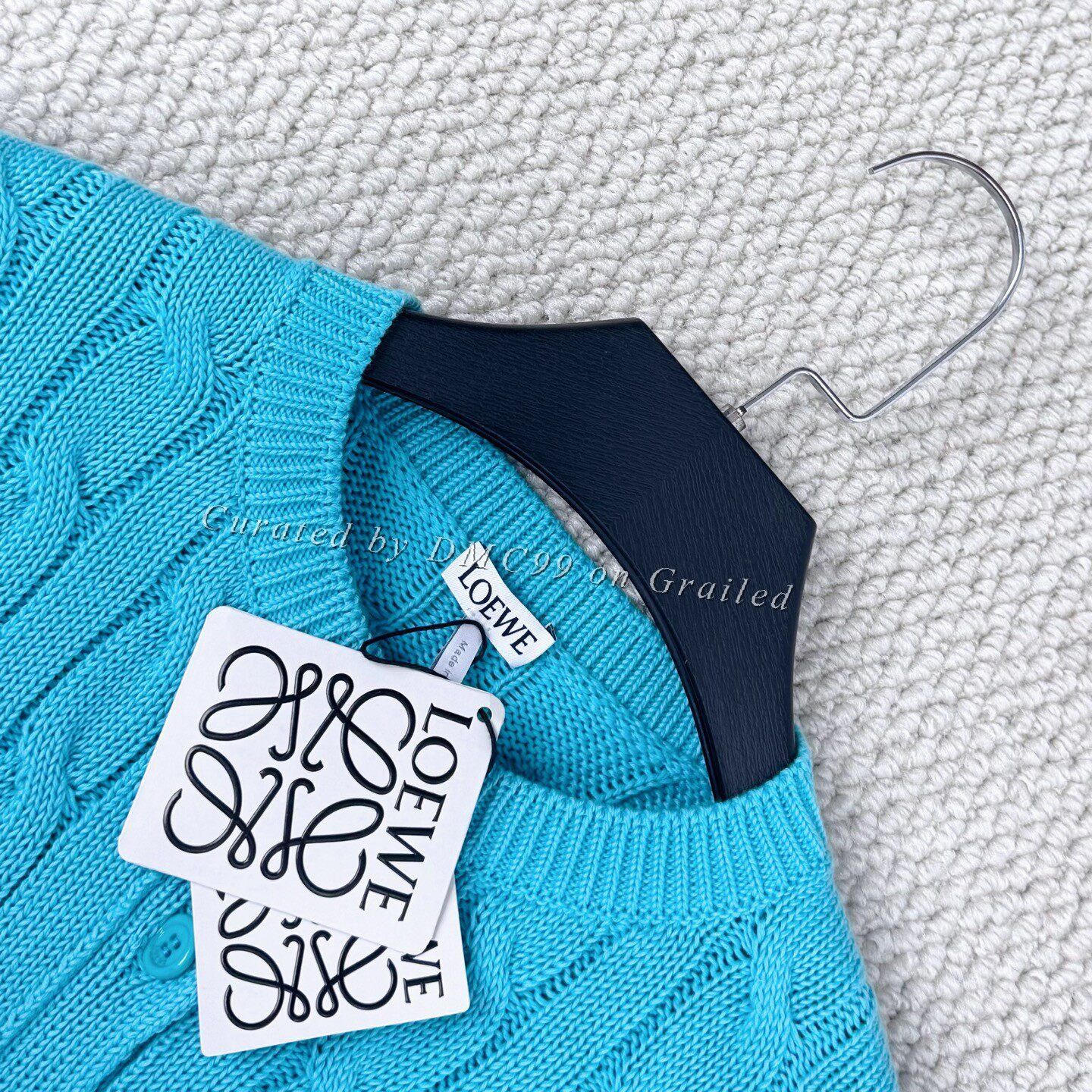 Loewe Loewe FW25 Peacock Blue Cable Knit Cardigan Size M / US 6-8 / IT 42-44 - 3 Thumbnail