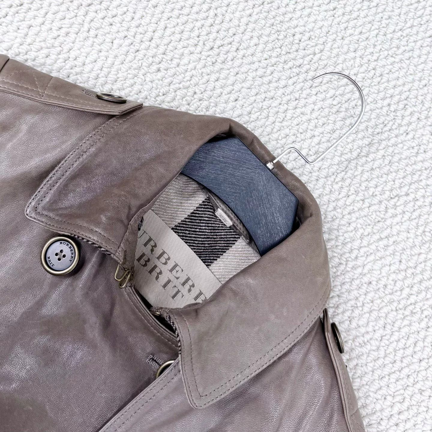 Burberry Burberry Brown Vintage Lambskin Double-Breasted Coat Size S / US 4 / IT 40 - 3 Thumbnail