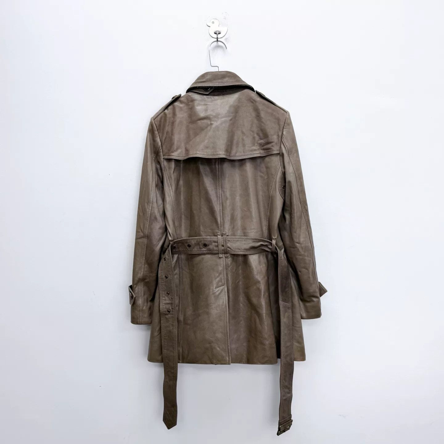 Burberry Burberry Brown Vintage Lambskin Double-Breasted Coat Size S / US 4 / IT 40 - 2 Thumbnail