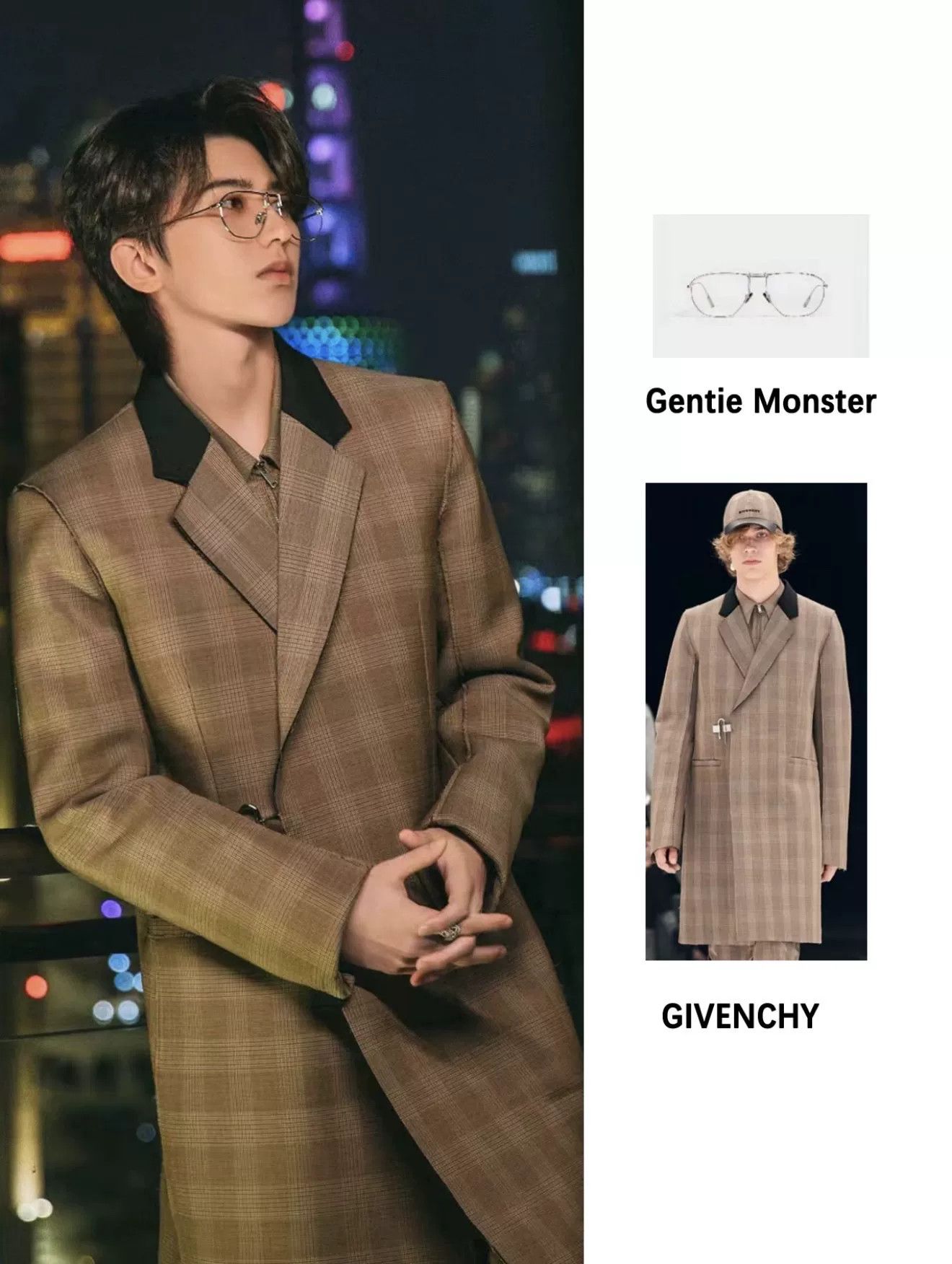 Givenchy Givenchy Brown Prince of Wales Wool Coat Size US S / EU 44-46 / 1 - 8 Thumbnail