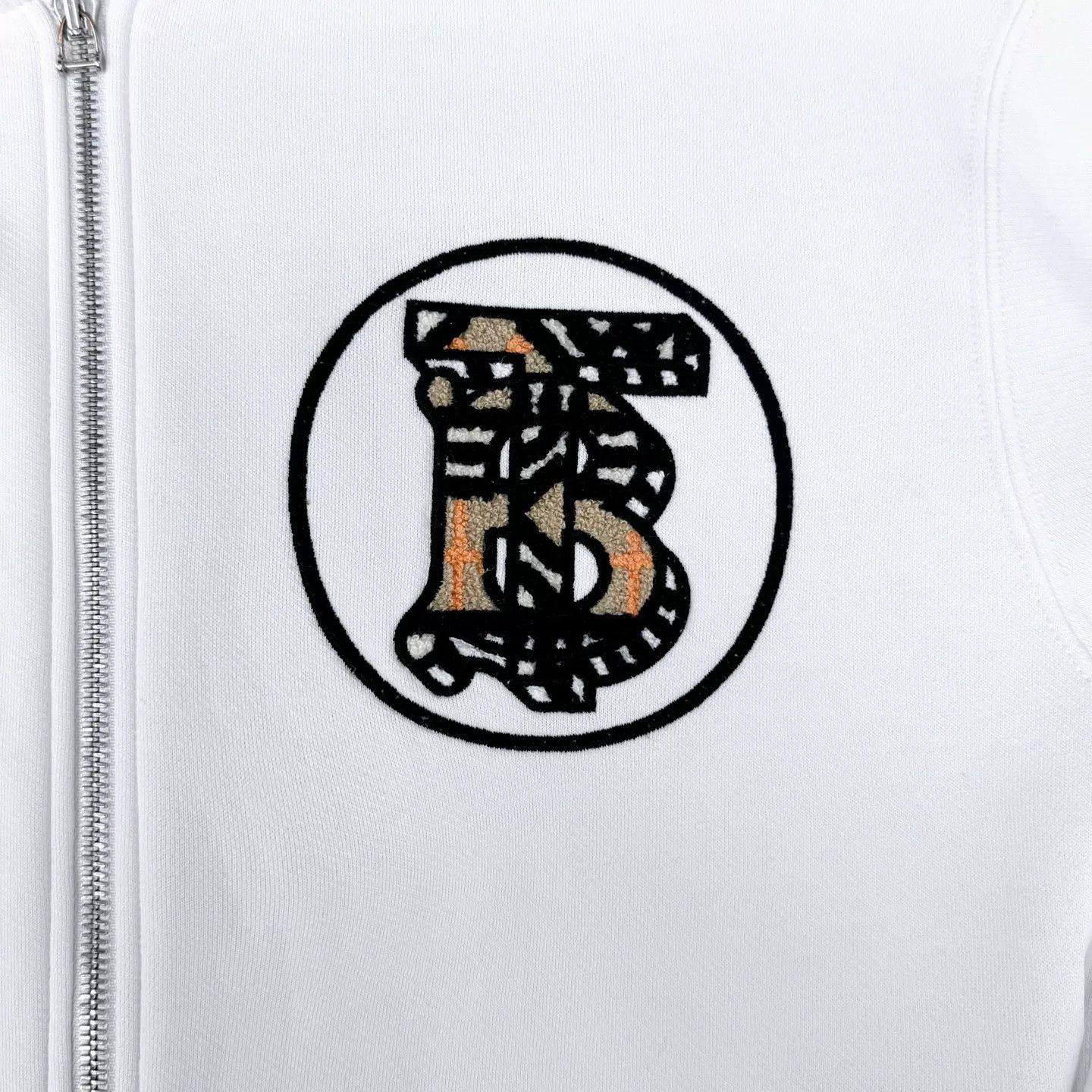 Burberry Burberry White Check TB Logo Zip Hoodie Size US L / EU 52-54 / 3 - 5 Thumbnail