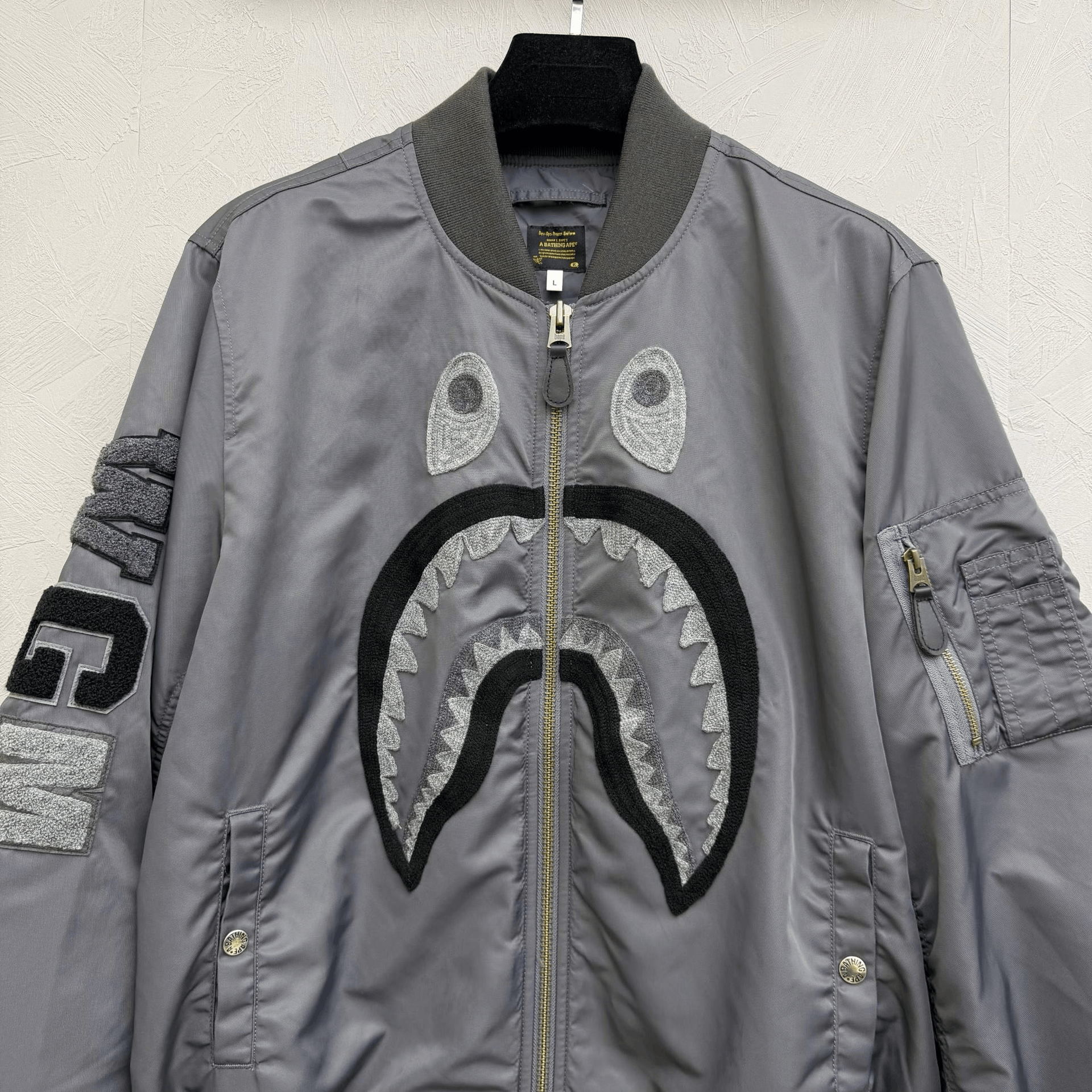 Bape Bape Embroidered Shark Logo Pilot Jacket Size US L / EU 52-54 / 3 - 2 Thumbnail