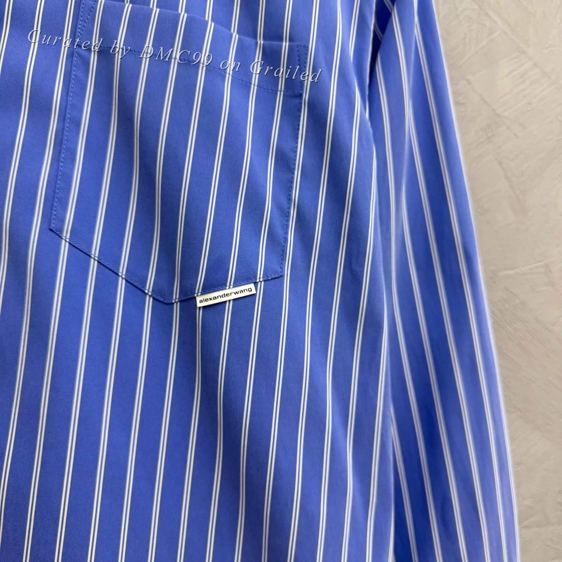 Alexander Wang Alexander Wang Blue White Stripe Pocket Shirt Jacket Size US XXS / EU 40 - 2 Thumbnail