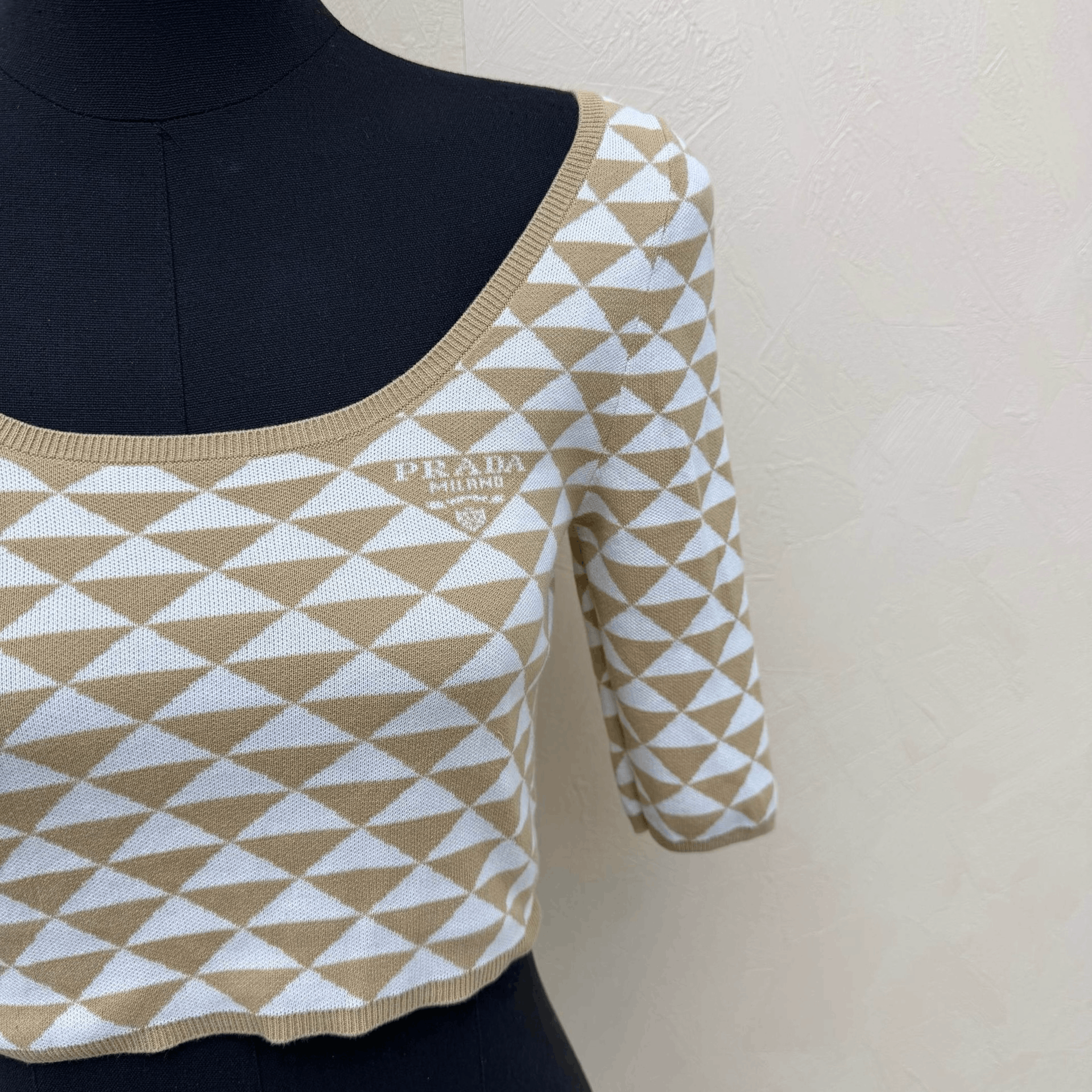 Prada Prada Logo Triangle Print Knit Top Size XS / US 0-2 / IT 36-38 - 2 Thumbnail