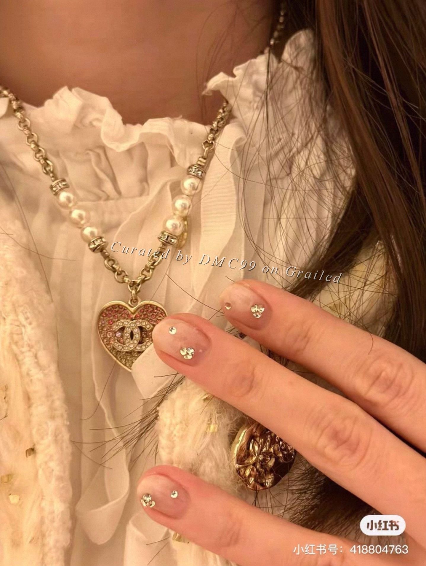 Chanel Chanel Gradient Heart Pearl Necklace Size ONE SIZE - 5 Thumbnail