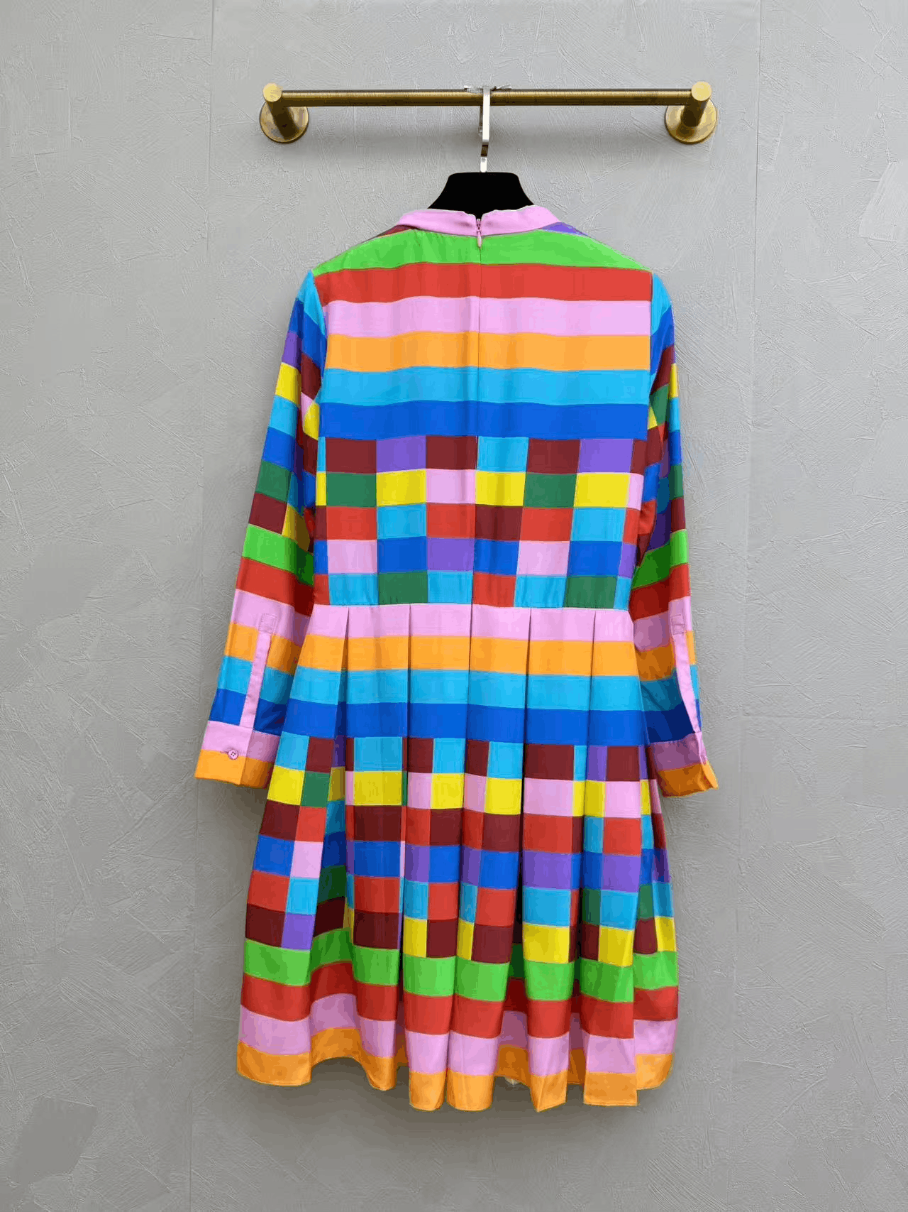 Valentino Valentino Rainbow Plaid Silk Dress Size M / US 6-8 / IT 42-44 - 3 Thumbnail