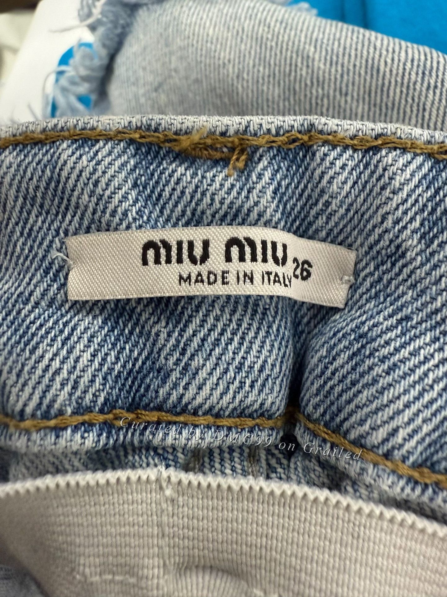 Miu Miu Miumiu Rhinestone Flower Denim Shorts Size 26" / US 2 / IT 38 - 3 Thumbnail