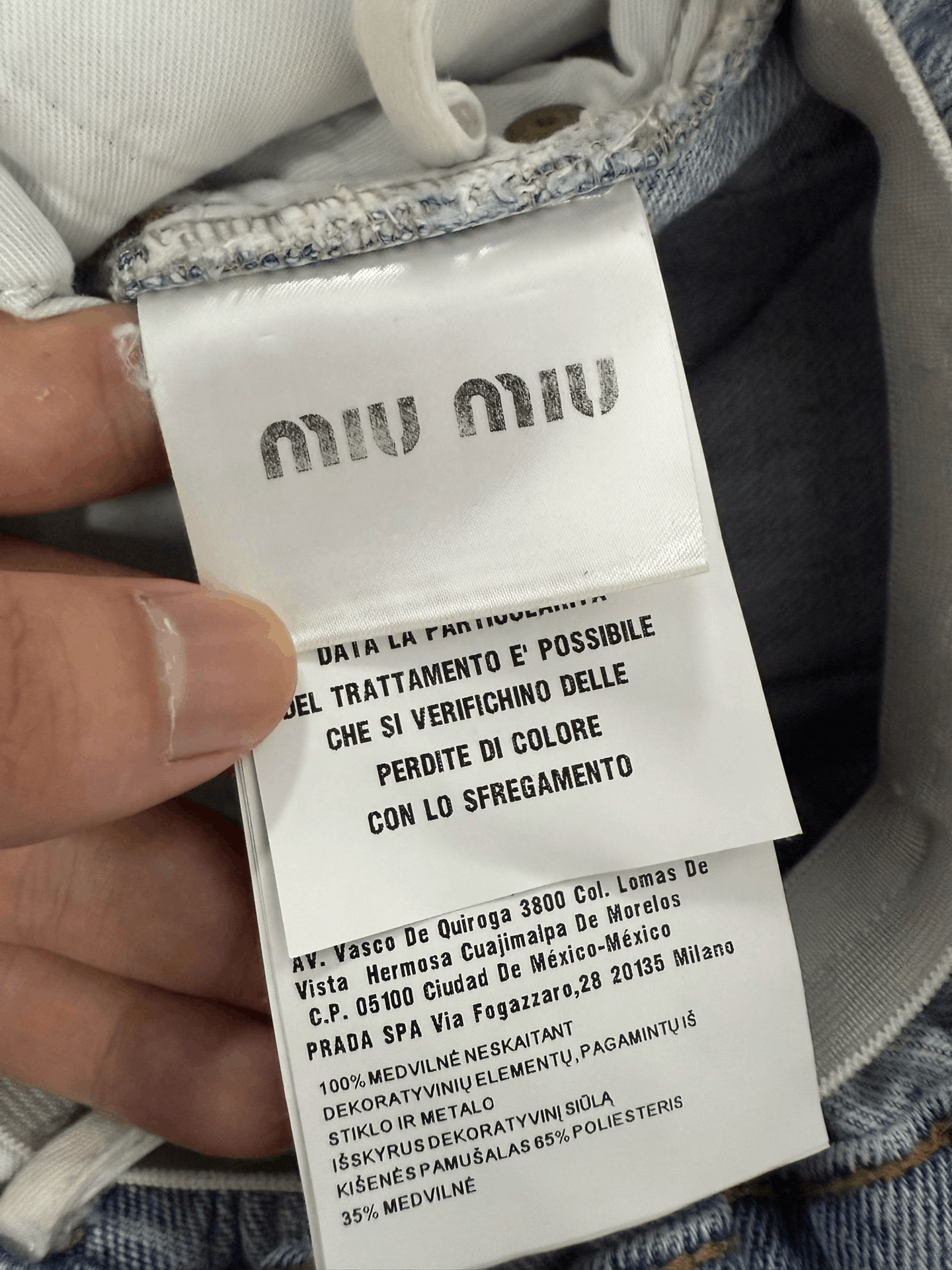 Miu Miu Miumiu Rhinestone Flower Denim Shorts Size 26" / US 2 / IT 38 - 4 Thumbnail